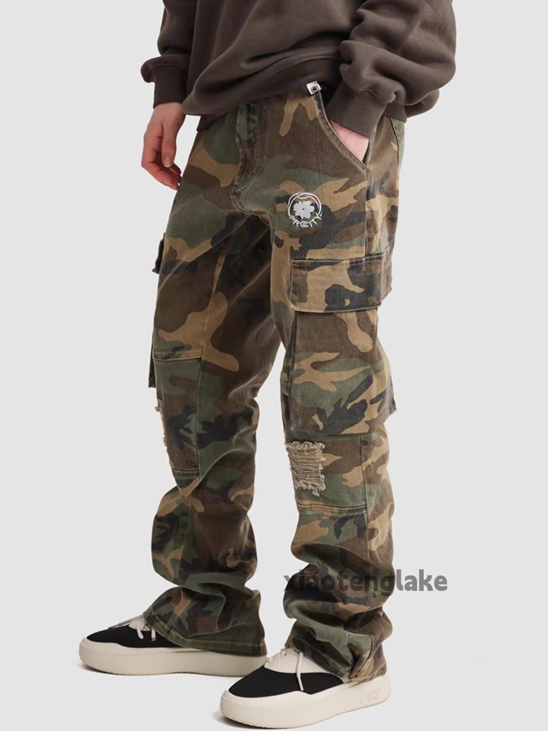 Designer × Japanese Brand × Vintage washed faded skate hiphop loose damaged cargo pants Size US 31 - 5 Thumbnail