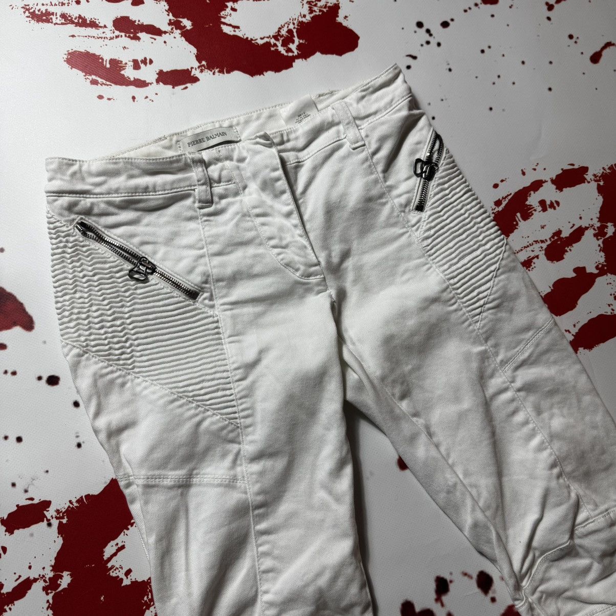 Balmain × Pierre Balmain vintage pierre balmain biker jeans skinny y2k Size 26" / US 2 / IT 38 - 2 Thumbnail