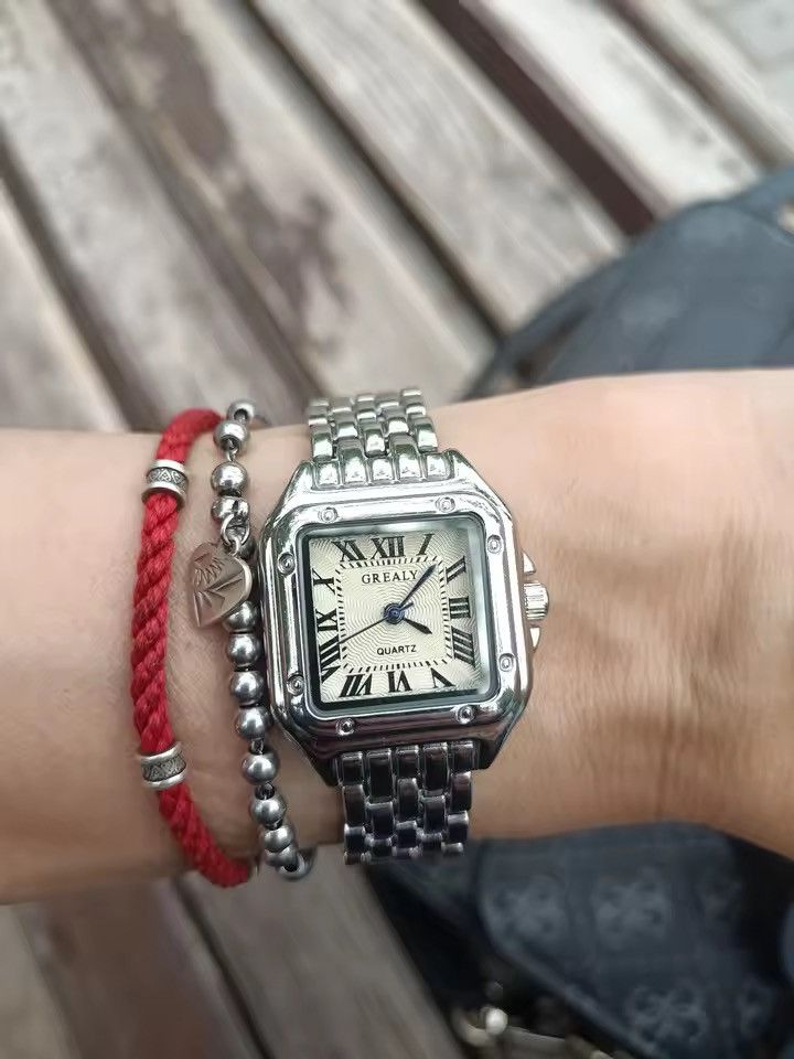 Japanese Brand Vintage 90s black dial luxury style quartz silver watch Size ONE SIZE - 5 Thumbnail