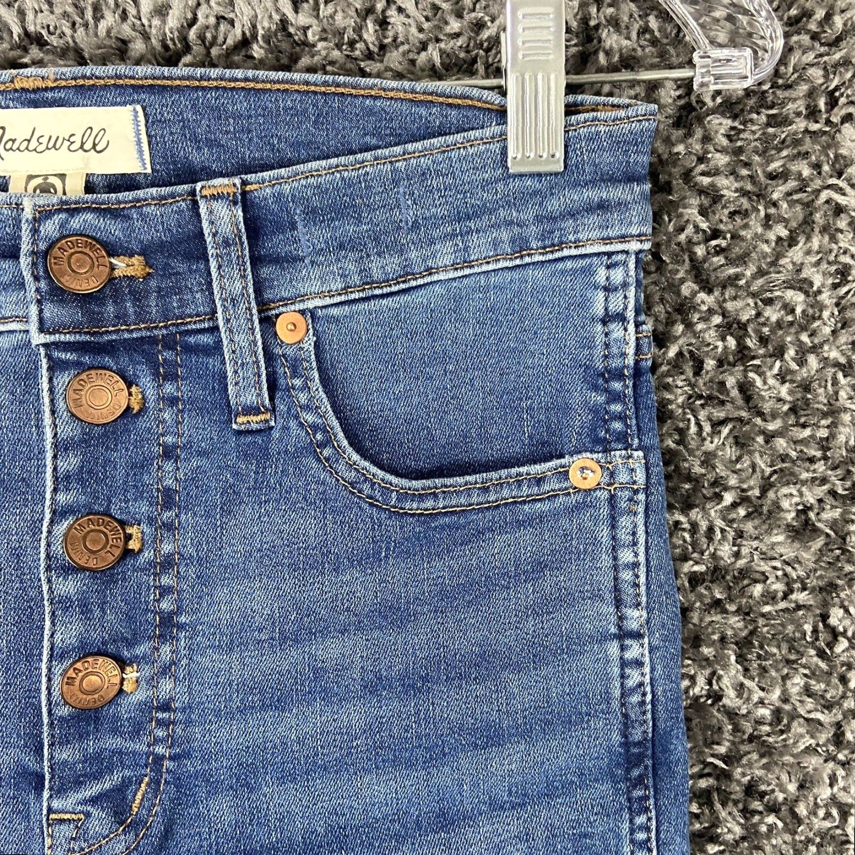 Madewell Madewell Jeans Skinny 10” High-Rise Women's 26 Blue Distressed Hem Womens Size 26" / US 2 / IT 38 - 3 Thumbnail