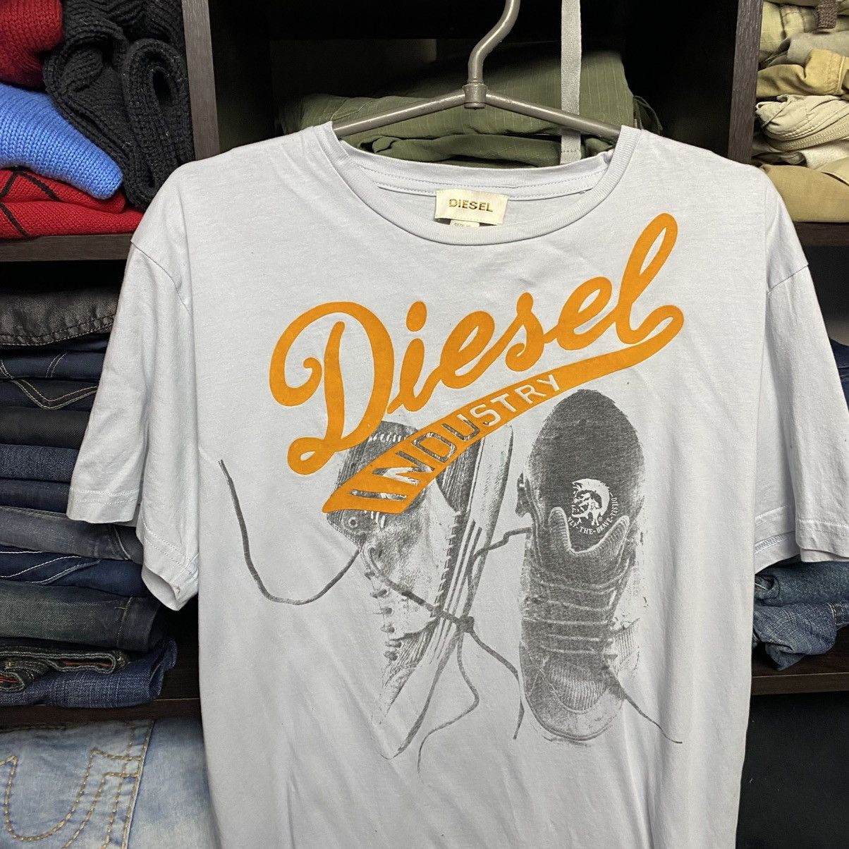 Diesel Designer Diesel Big Logo y2k opium streetwear tee size XL Size US XL / EU 56 / 4 - 2 Thumbnail