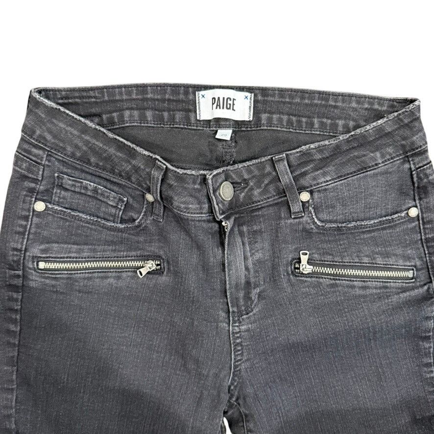 Paige Paige Indio Zip Mid Rise Ultra Skinny Washed Black, Size 29 Size 29" - 2 Thumbnail