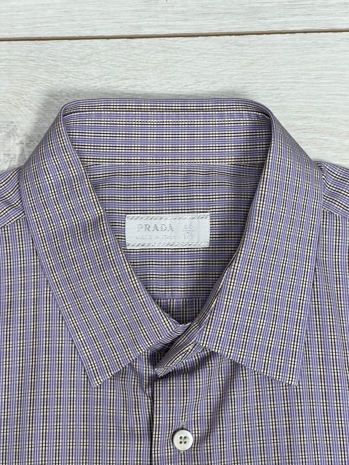 Prada Prada Short Sleeve Micro-Check Shirt - Purple/Blue Size US XL / EU 56 / 4 - 6 Thumbnail