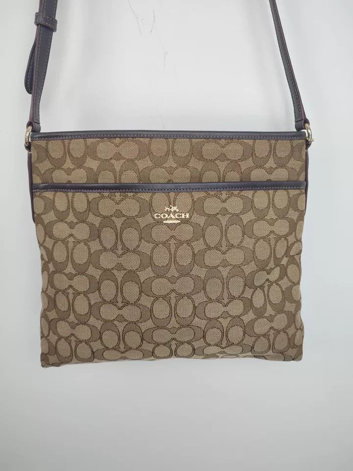 Coach COACH Signature Canvas Zip File Crossbody Shoulder Bag Grailed