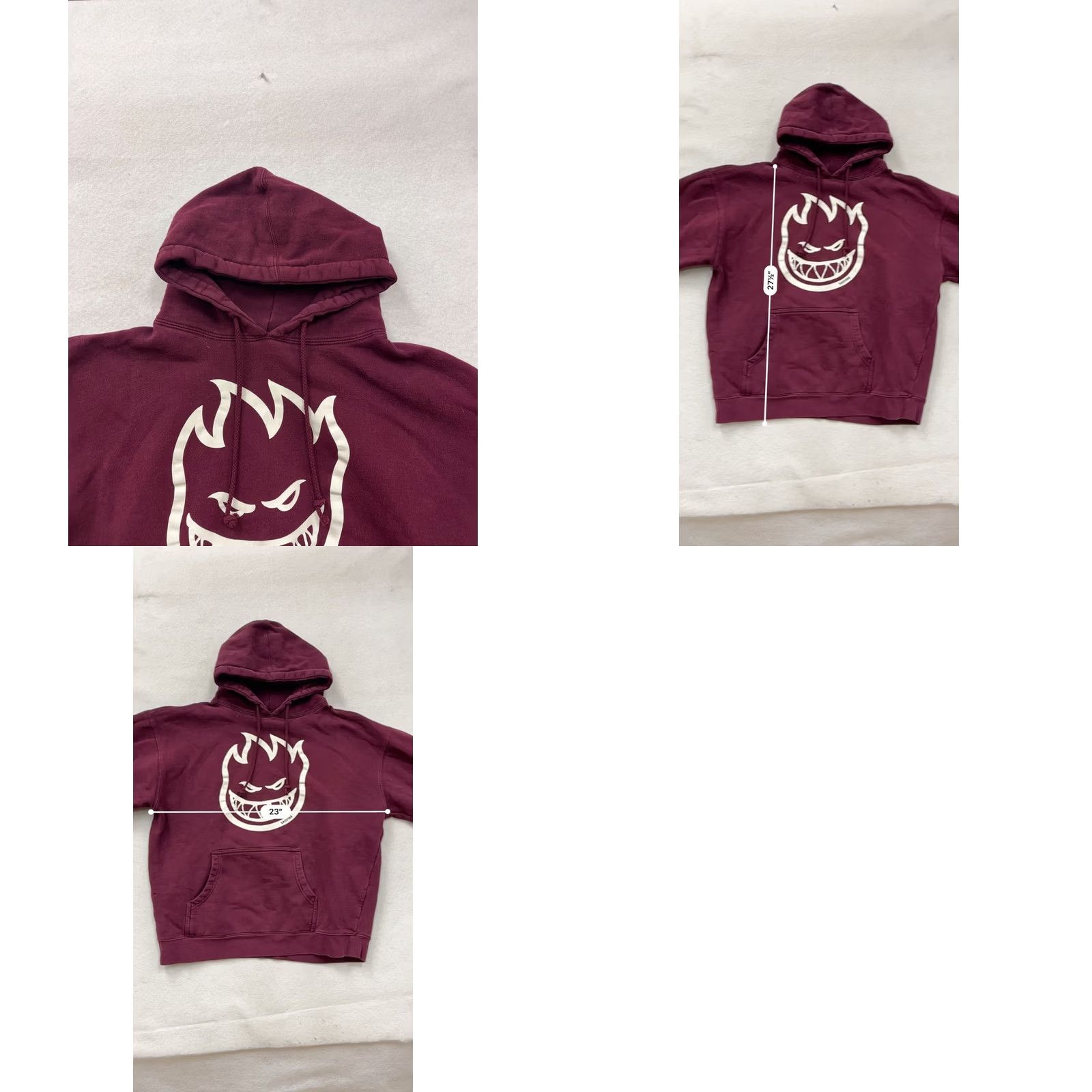 Spitfire Spitfire Burgundy Hoodie XL Graphic Flame Logo Pullover Sweatshirt Mens XL Burgandy (spelling corrected: burgundy) Size US XL / EU 56 / 4 - 8 Thumbnail