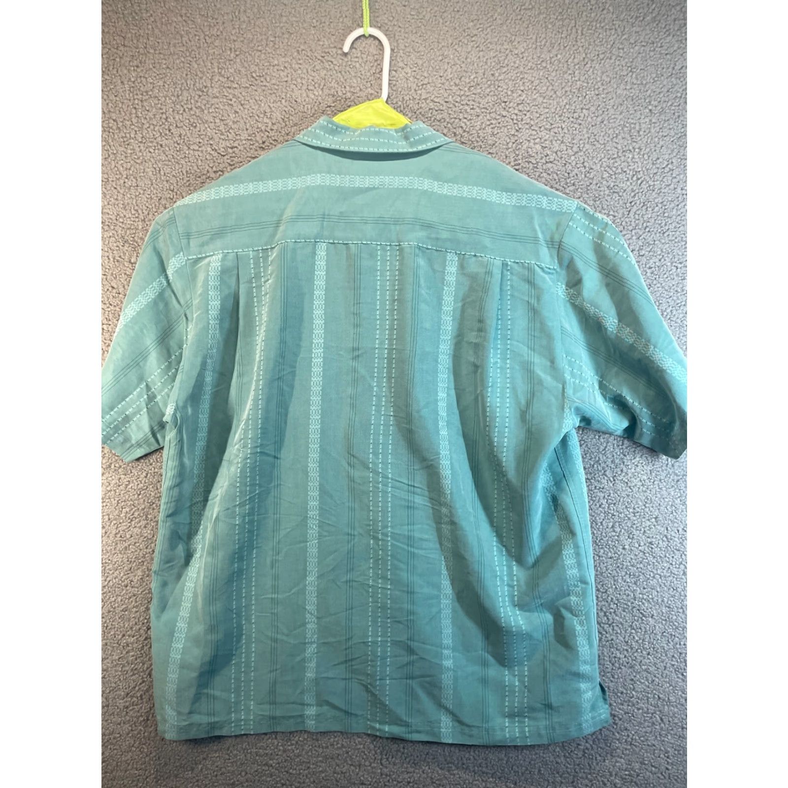Haggar Haggar Short Sleeve Button Up Shirt Men's Size Large Blue Stripes Size US L / EU 52-54 / 3 - 3 Thumbnail
