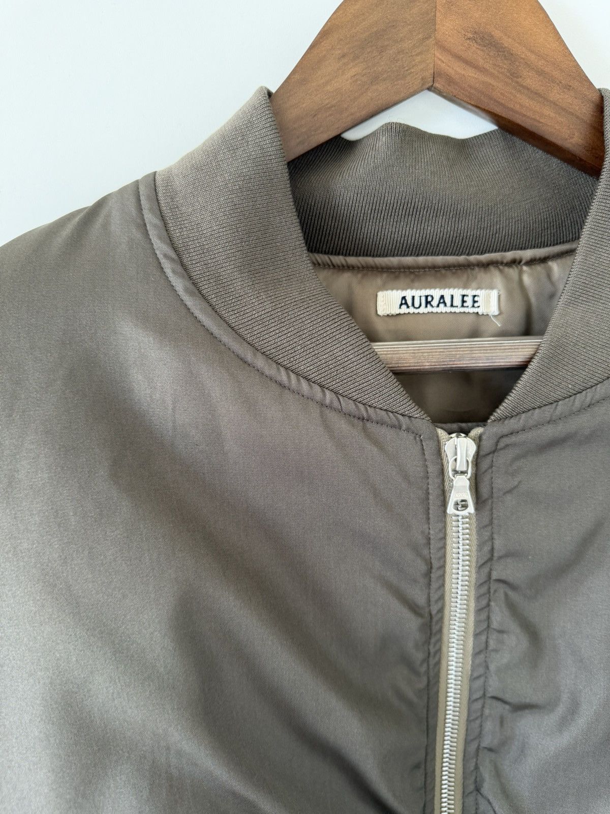 Auralee Auralee Bomber Jacket Silk Twill Blouson Olive Size 3 $1952 Size US S / EU 44-46 / 1 - 3 Thumbnail