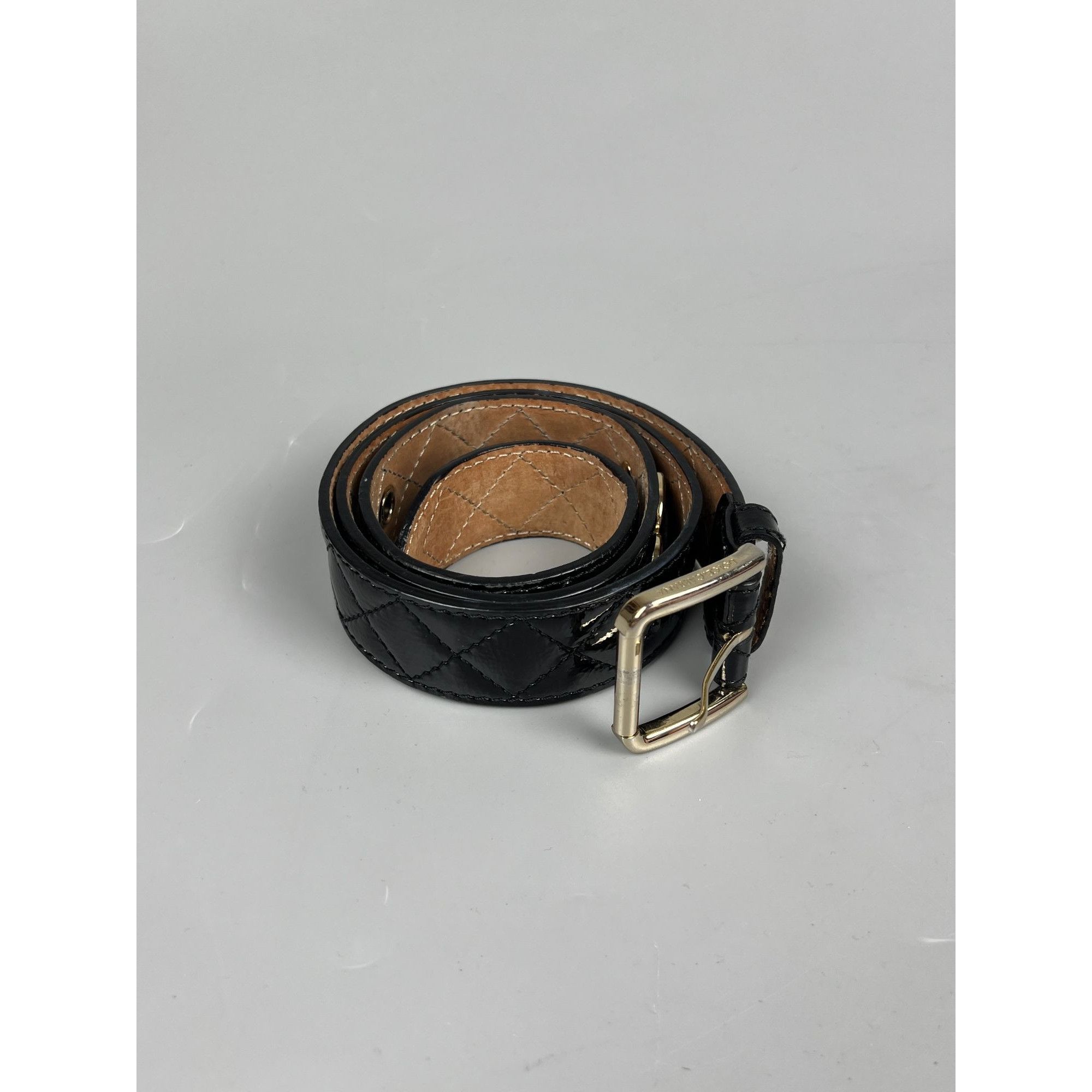 Dolce & Gabbana Dolce & Gabbana Patent Leather Quilted Logo Belt Size ONE SIZE - 1 Thumbnail