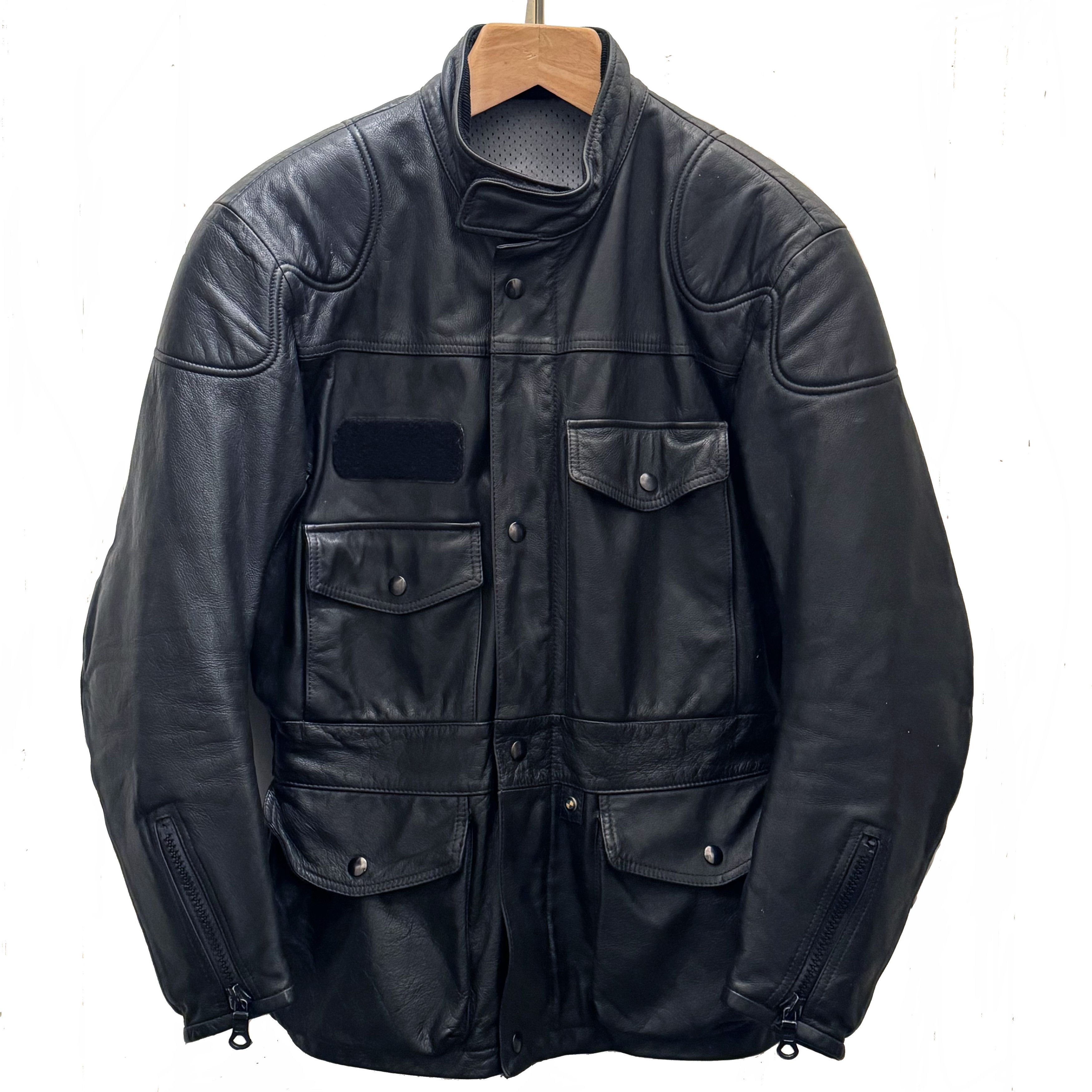 image of Bmw Motorrad Black Leather Biker Jacket By Dainese, Men's (Size Medium)