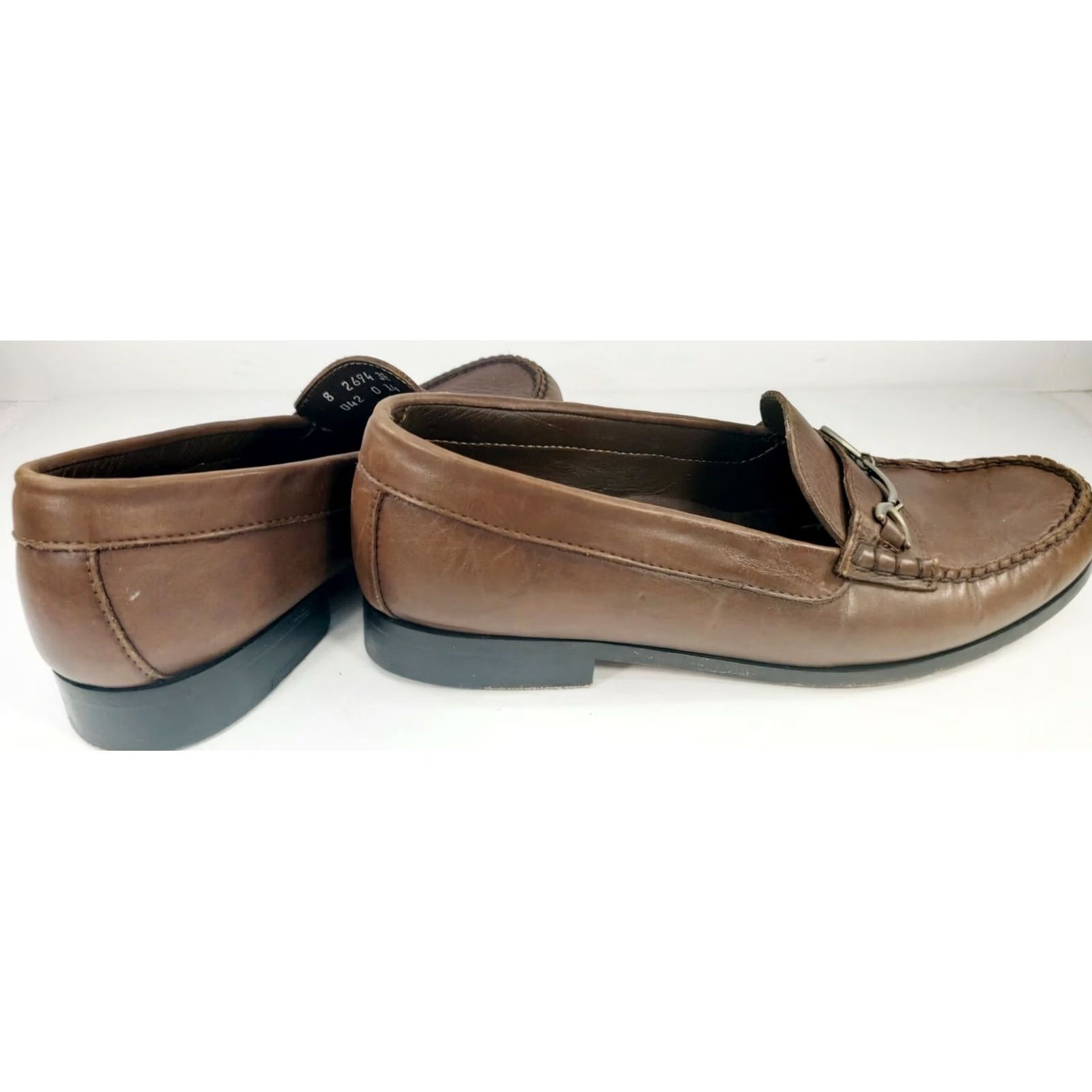 Vintage HITCHCOCK Extra Wide Men's Brown Leather Loafer Silver Horse Bit Size 8 EEE Casual Size US 6 / EU 39 - 6 Thumbnail