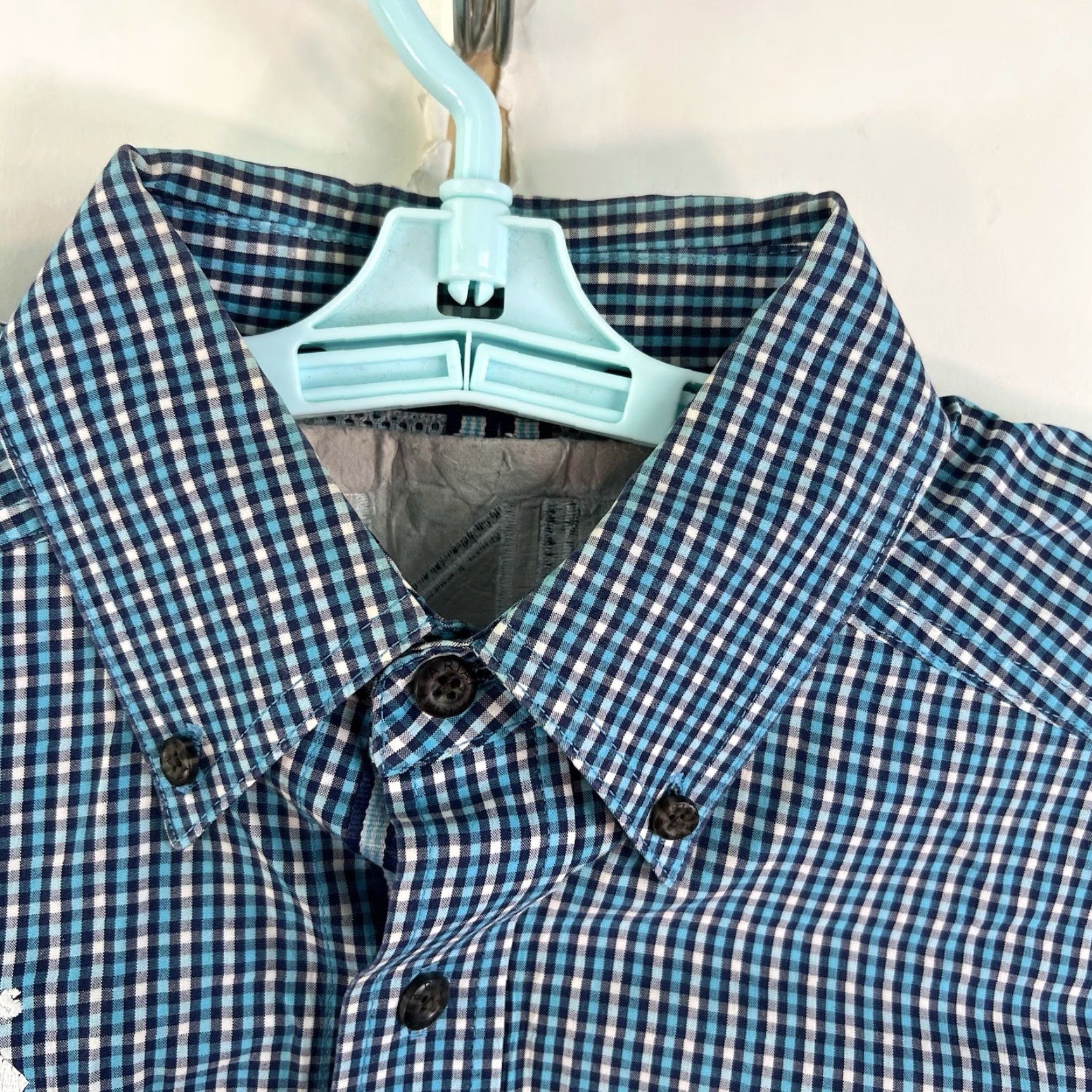Ariat Ariat Pro Series Tarin Rice Performance Rodeo Shirt Mens L Blue Check Shirt Size US L / EU 52-54 / 3 - 6 Thumbnail