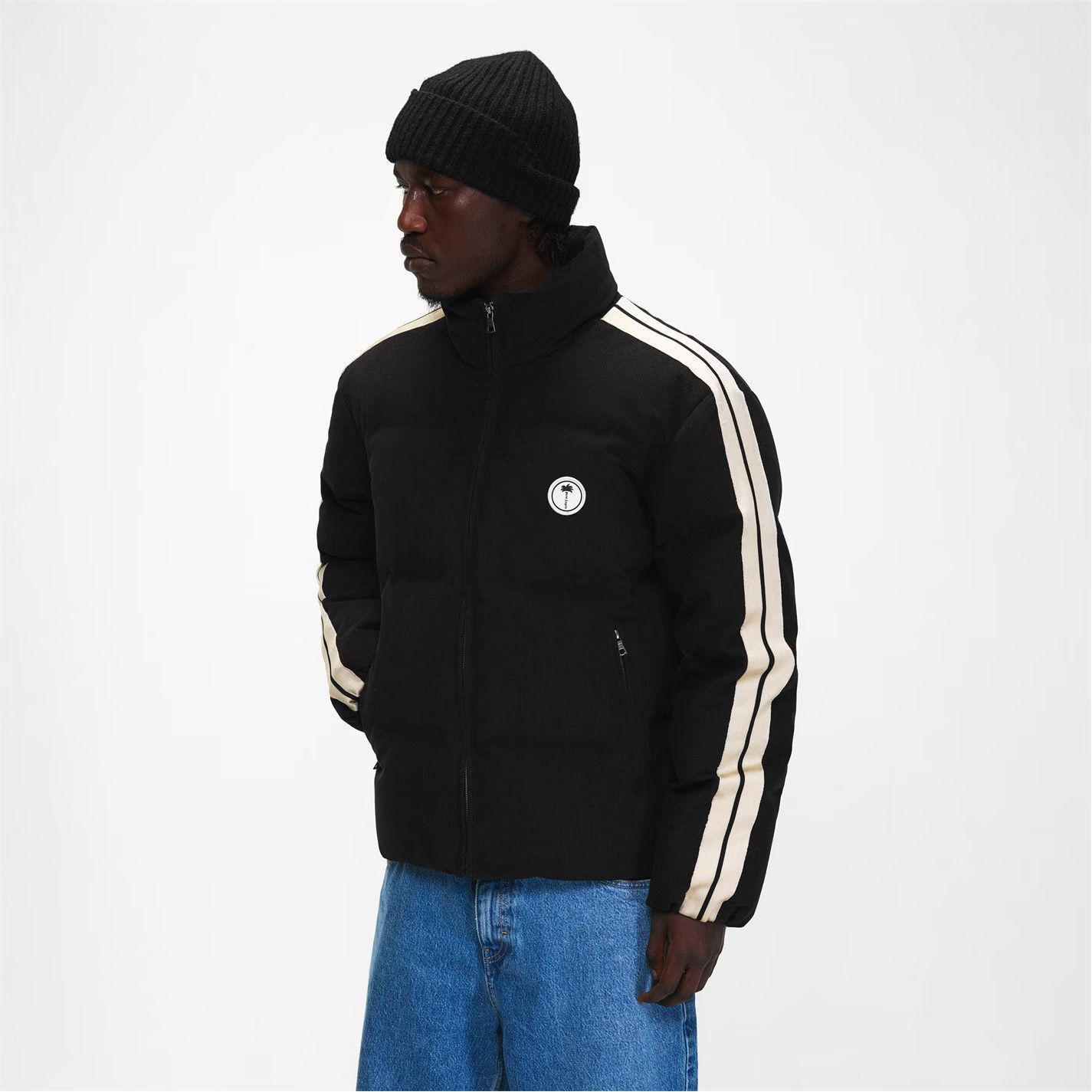 Palm Angels o1g2r1mq0426 Tree Logo Corduroy Down Puffer Jacket Black Size US XL / EU 56 / 4 - 3 Thumbnail