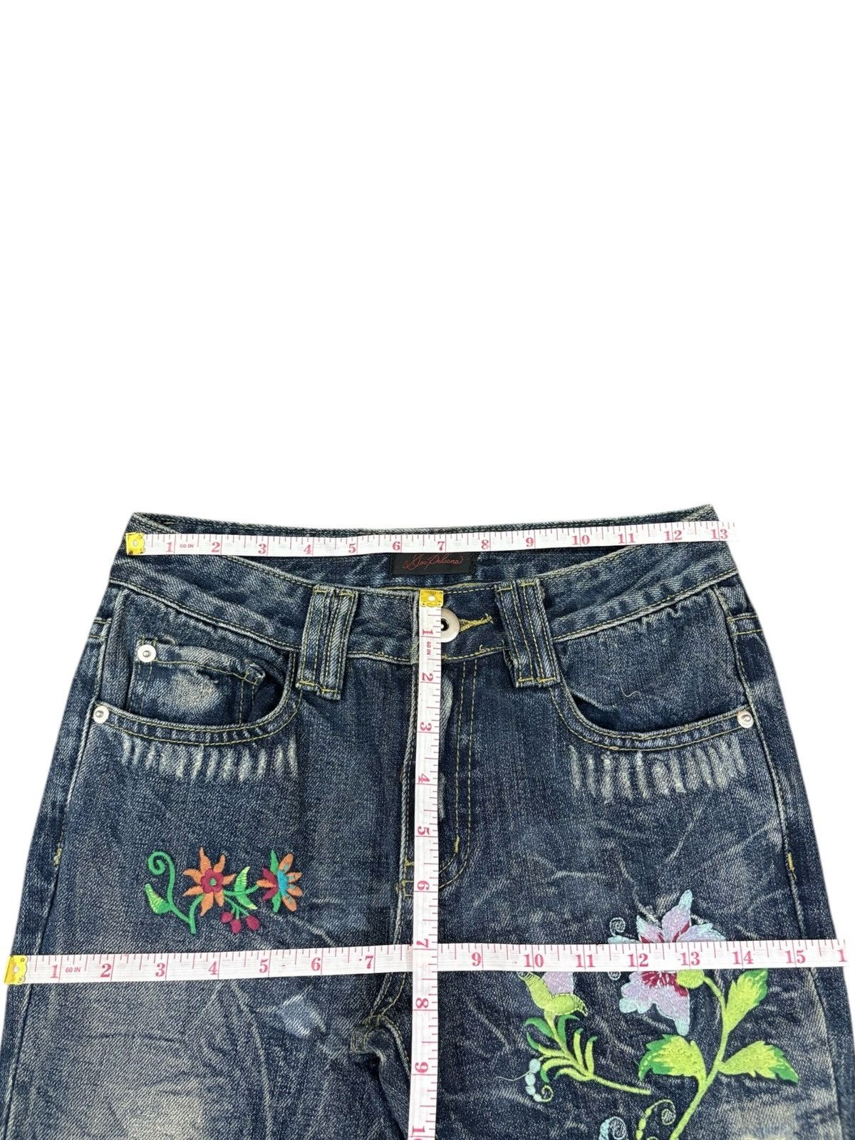 Japanese Brand Vintage Japanese Brand Mud Wash Embroidered Flare Jeans Size 26" / US 2 / IT 38 - 11 Thumbnail
