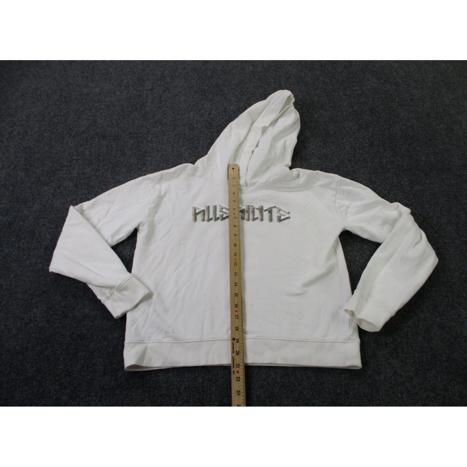Allsaints All Saints Hoodie Sweatshirt Women 6 L White Spellout Logo Pullover Noctis Sasha Size M / US 6-8 / IT 42-44 - 3 Thumbnail