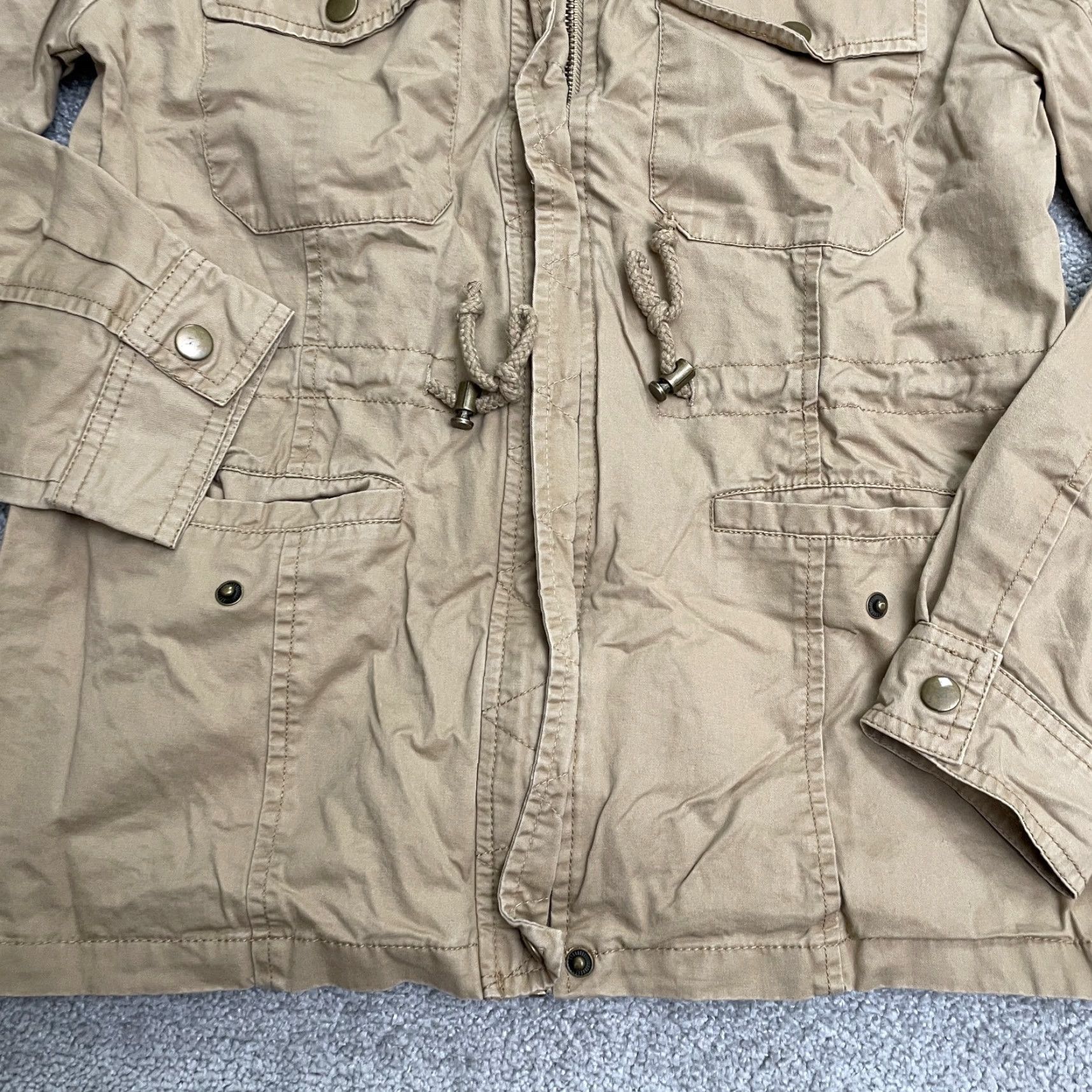 Forever 21 FOREVER 21 Cargo Hoodie Jacket Women M Brown Cotton Full Zip Outdoor Casual Size M / US 6-8 / IT 42-44 - 5 Thumbnail