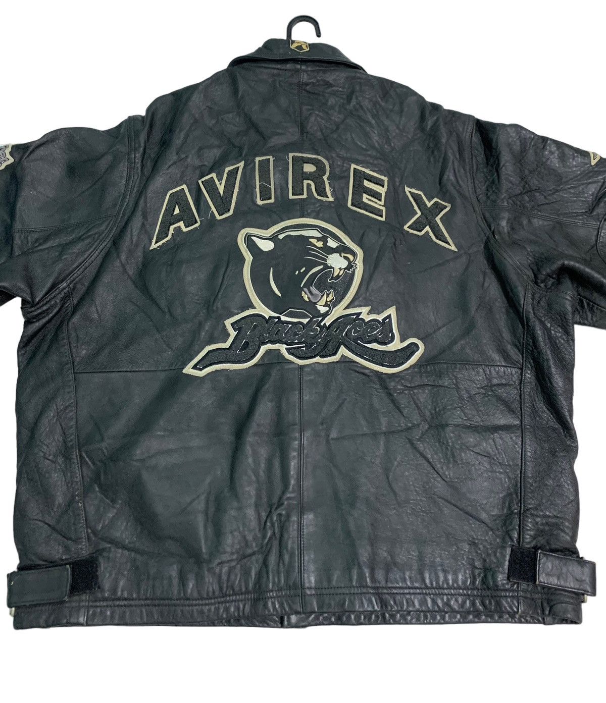 Avirex 🔥Vintage Avirex Black Aces (Oversized 3XL) Leather Jacket Size US XXL / EU 58 / 5 - 14 Thumbnail