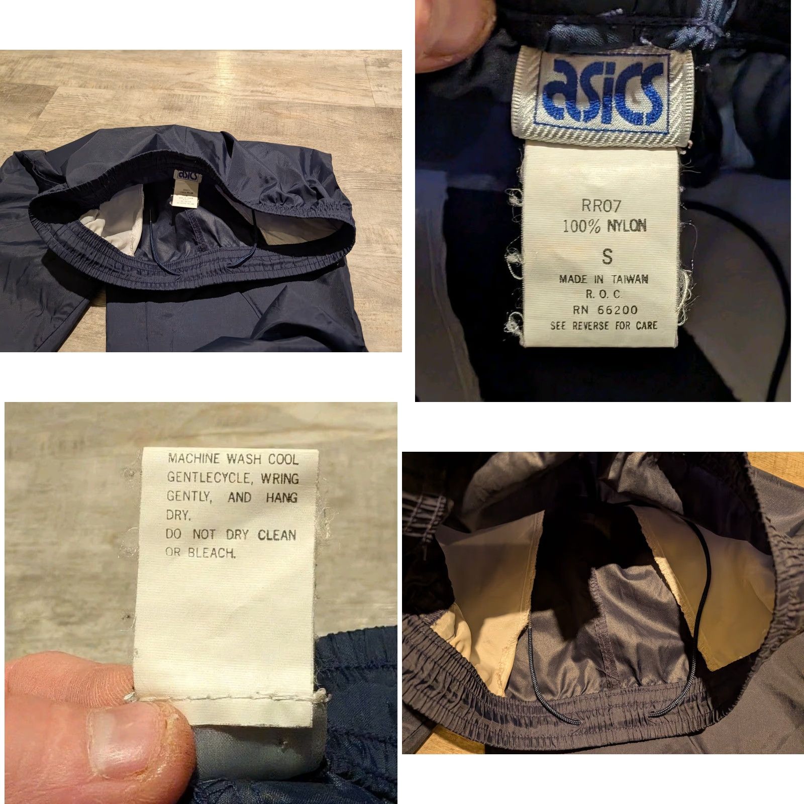 Asics VINTAGE ASICS Track Pants Windbreaker Navy 80s 90s Packable Zip Leg S Mens Size US 29 - 8 Thumbnail