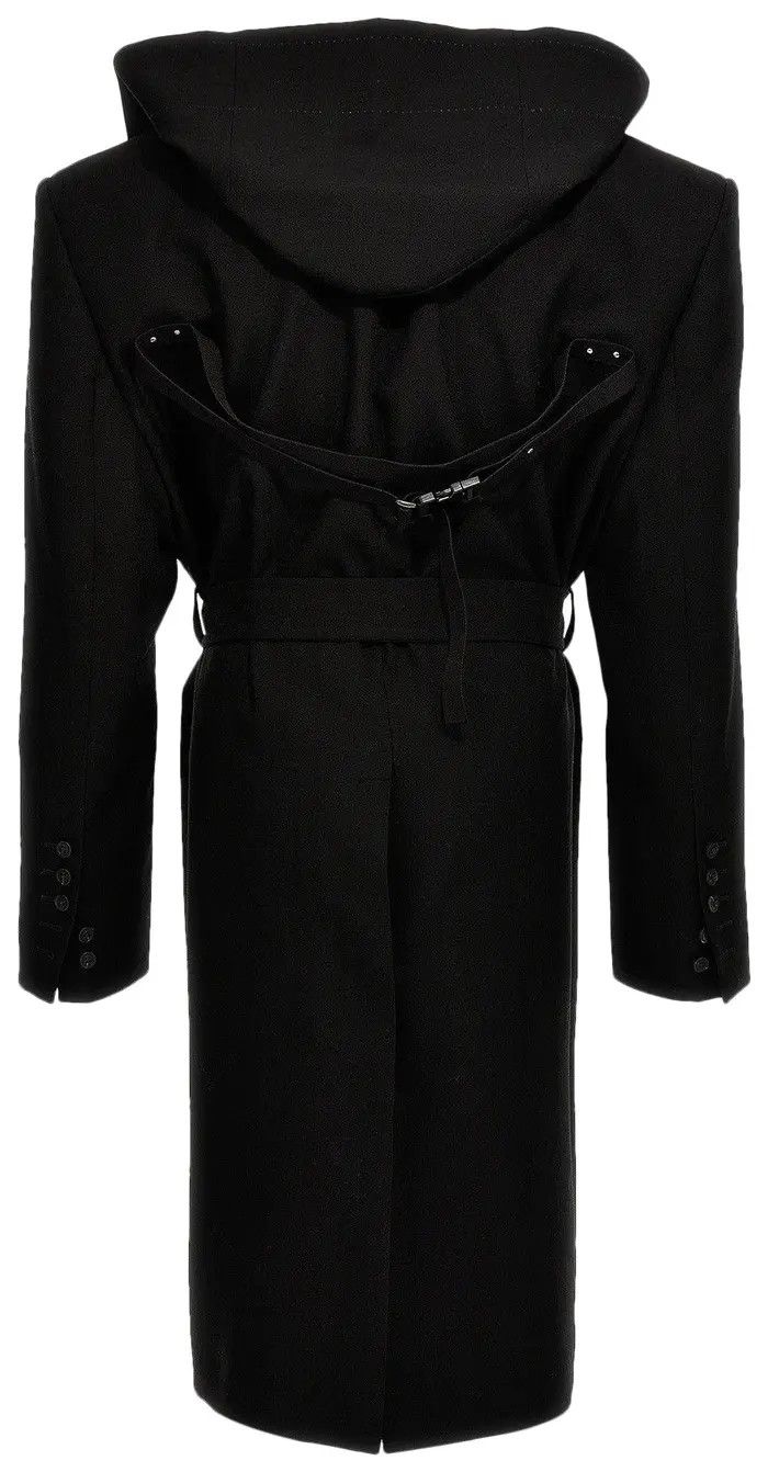 Rick Owens o1y0126 Hooded Belted Coat in Black Size XL / US 12-14 / IT 48-50 - 2 Thumbnail