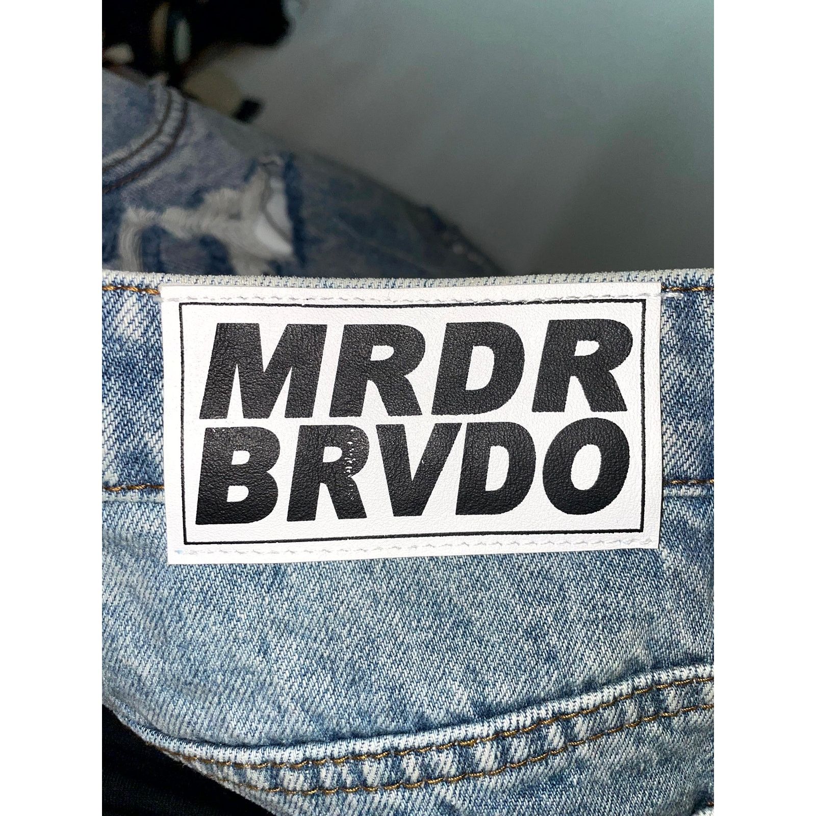 Who Decides War WDW Ultra Flare Scripture Light Wash Denim Jeans Size US 32 / EU 48 - 3 Thumbnail