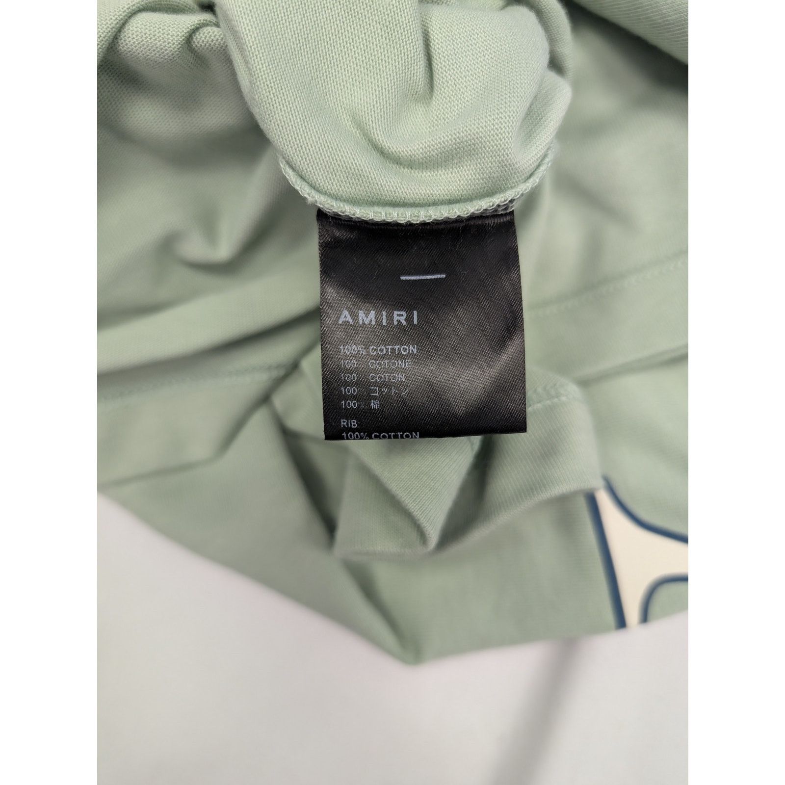 Amiri o1rshd1 Amiri Staggered Logo Tee T-Shirt in Frosty Green 3XL Size US XXL / EU 58 / 5 - 12 Thumbnail