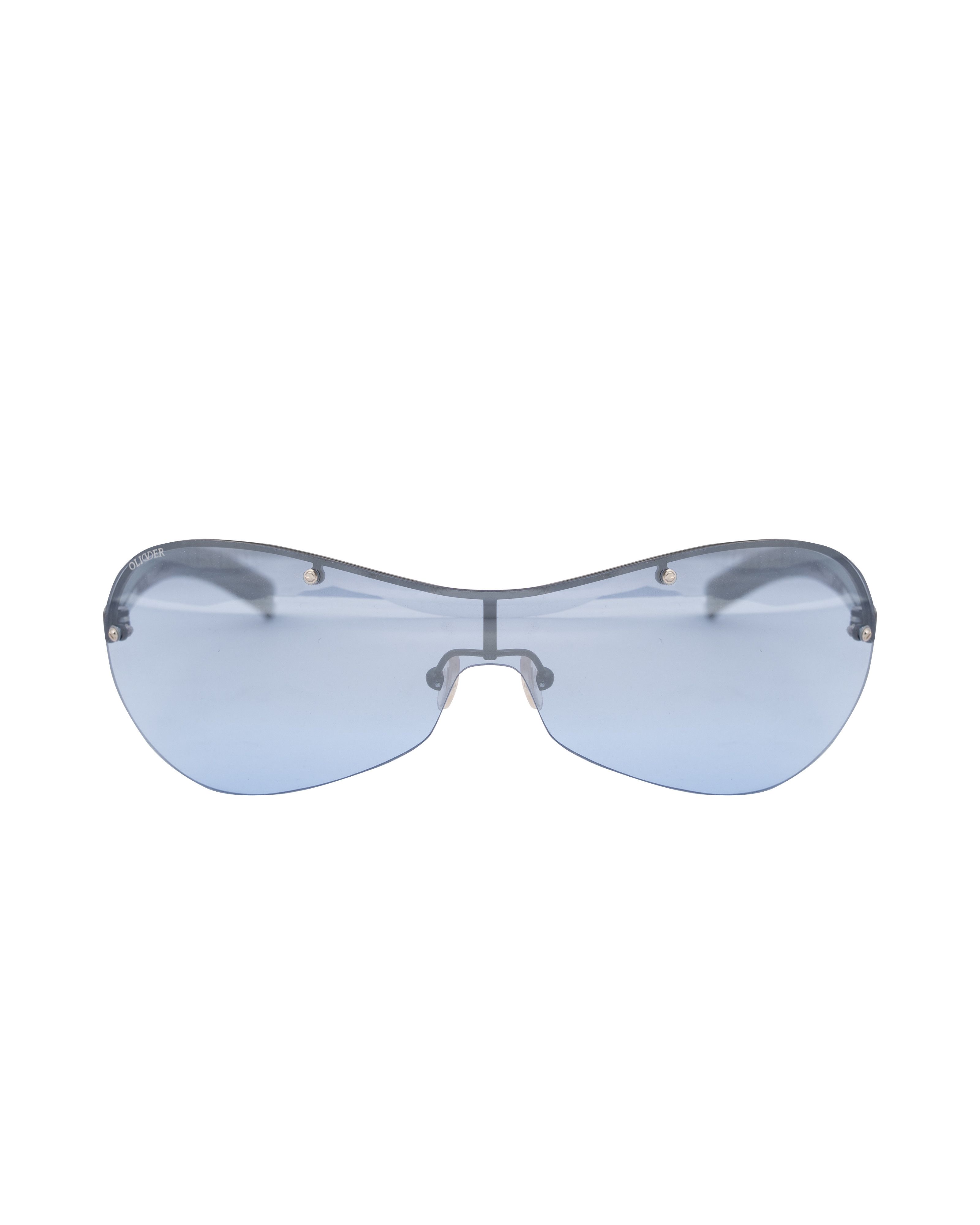 Valentino Oliver by Valentino '90s Blue Oversize Rimless Sunglasses Size ONE SIZE - 1 Thumbnail