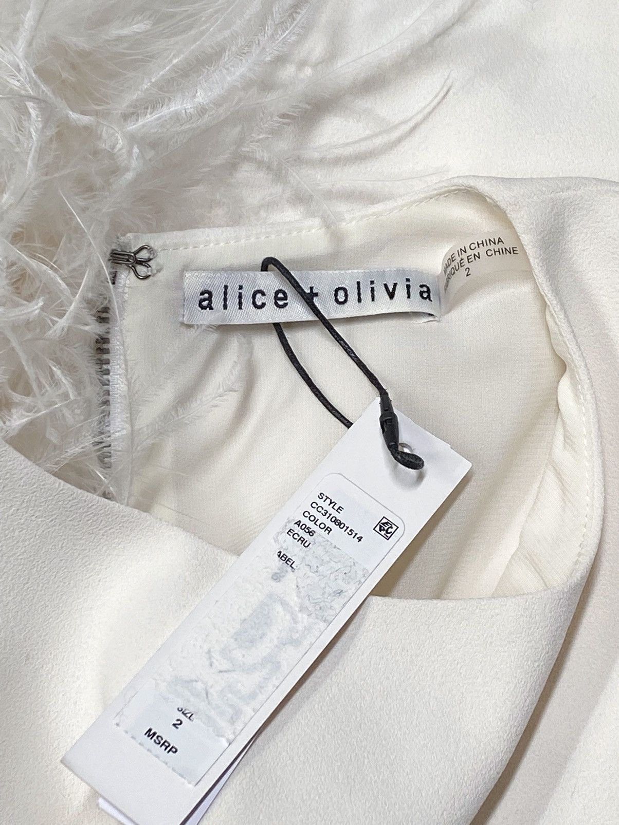 Alice + Olivia Alice + Olivia Izola Feather-Trim Minidress size 2 Size XS / US 0-2 / IT 36-38 - 11 Thumbnail