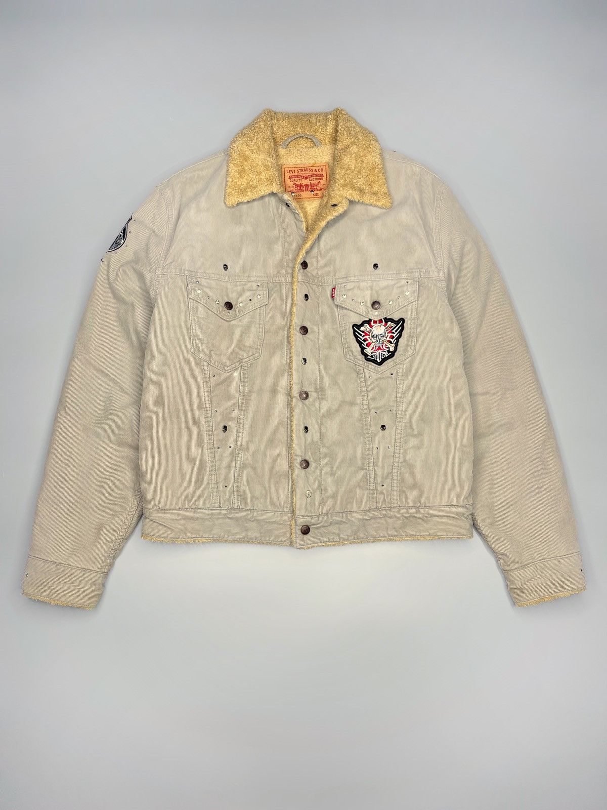 Designer × Levi's Levis Sherpa Skull Velvet Jacket Size US L / EU 52-54 / 3 - 1 Thumbnail