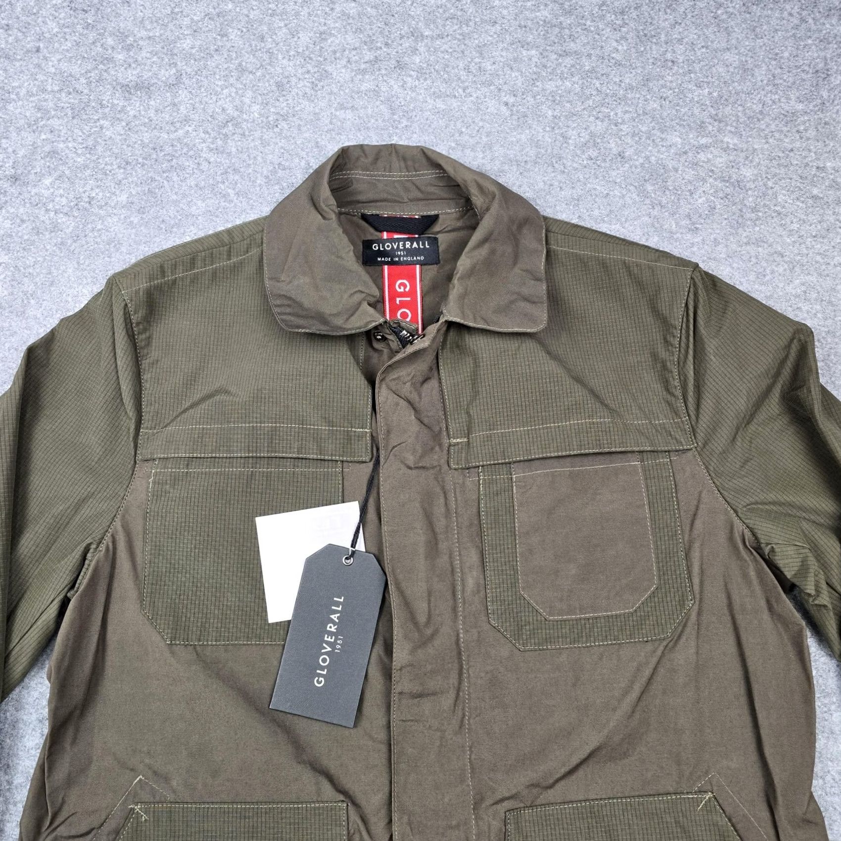 Gloverall Gloverall Jacket Mens Medium Green Fred Waxed Canvas Military Zip Pockets New Size US 31 - 2 Thumbnail