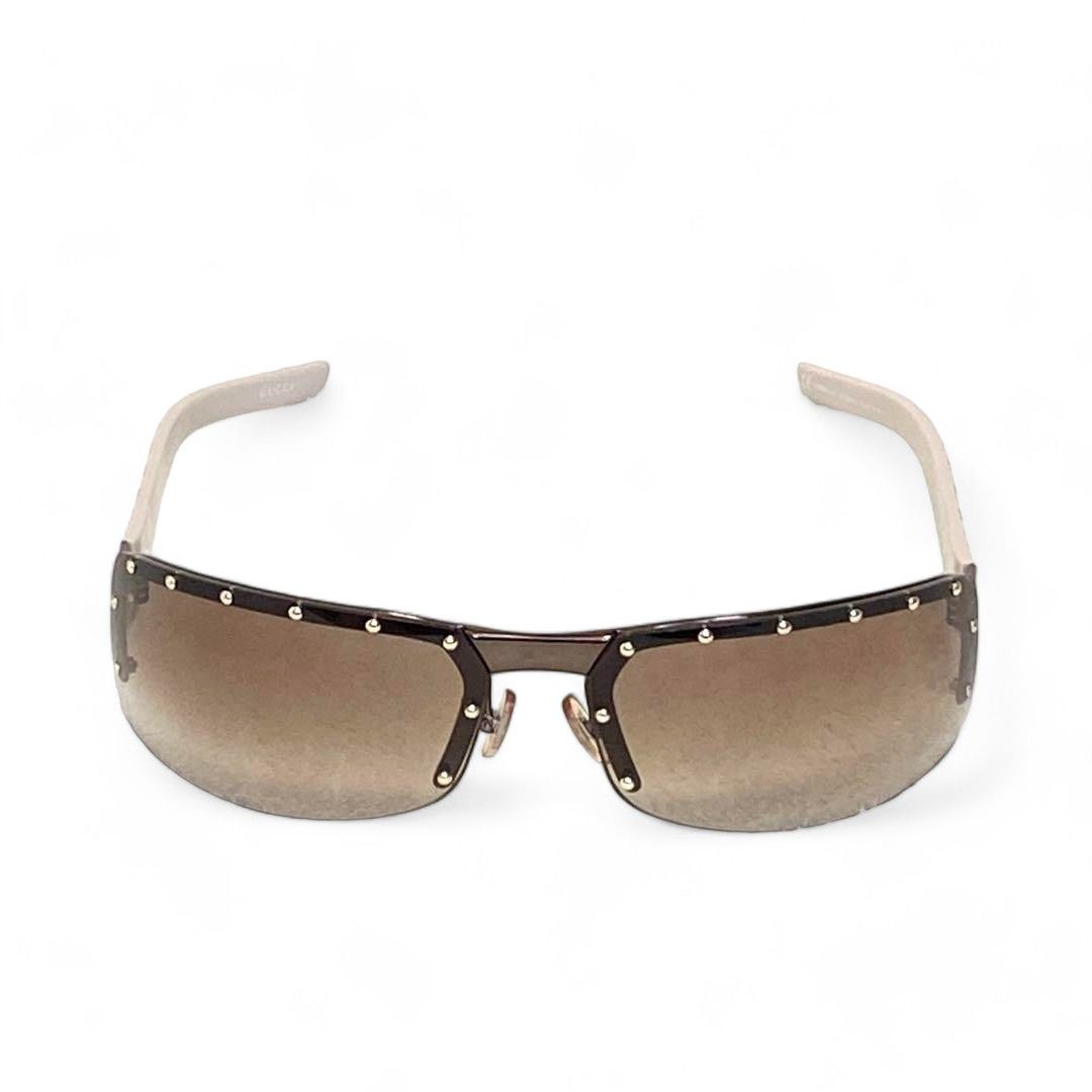 Gucci Gucci - Sunglasses Vintage Monogram Beige GG Studs Size ONE SIZE - 2 Thumbnail