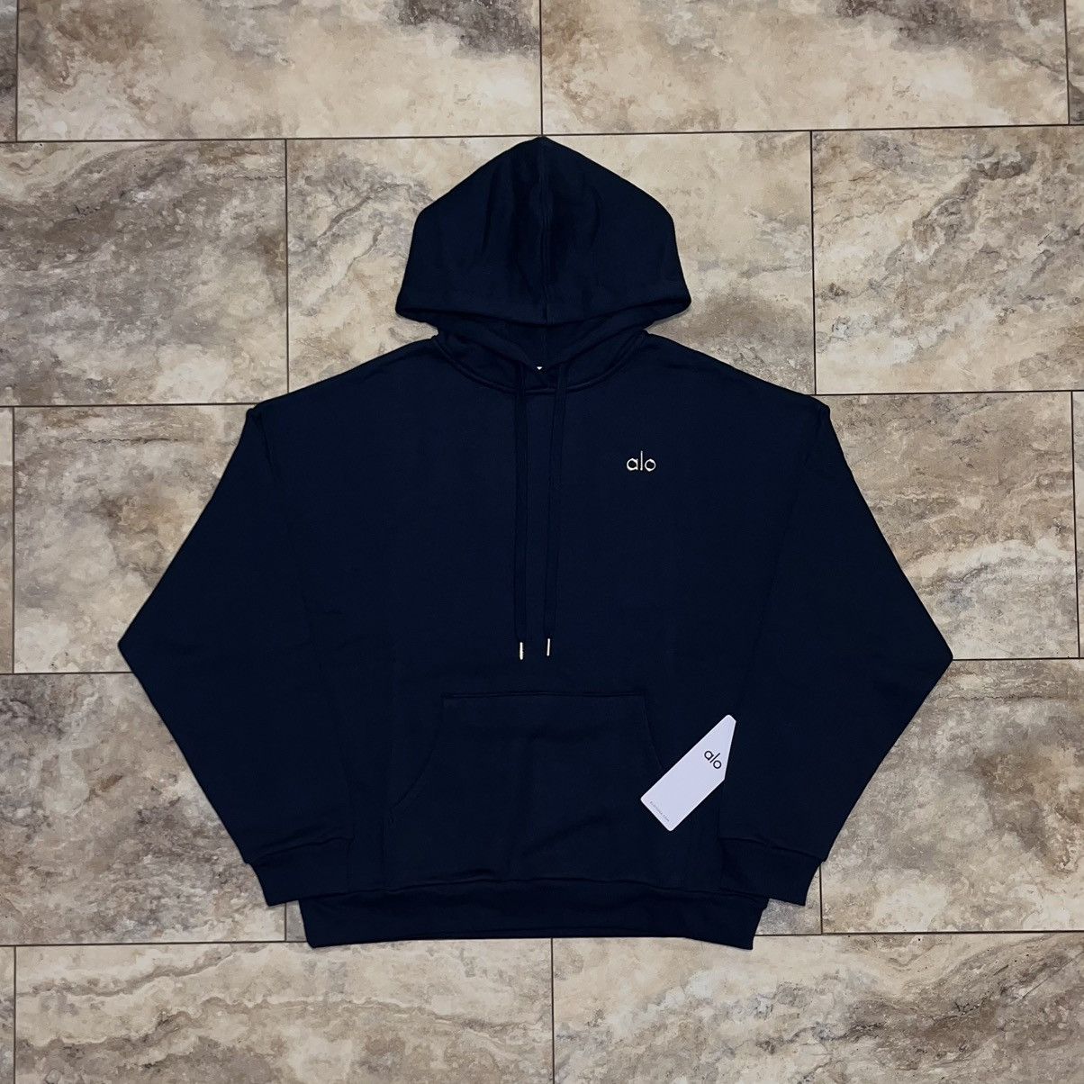 Alo Alo Yoga Accolade Hoodie Pullover Sweatshirt Navy Blue Large Size L / US 10 / IT 46 - 1 Thumbnail