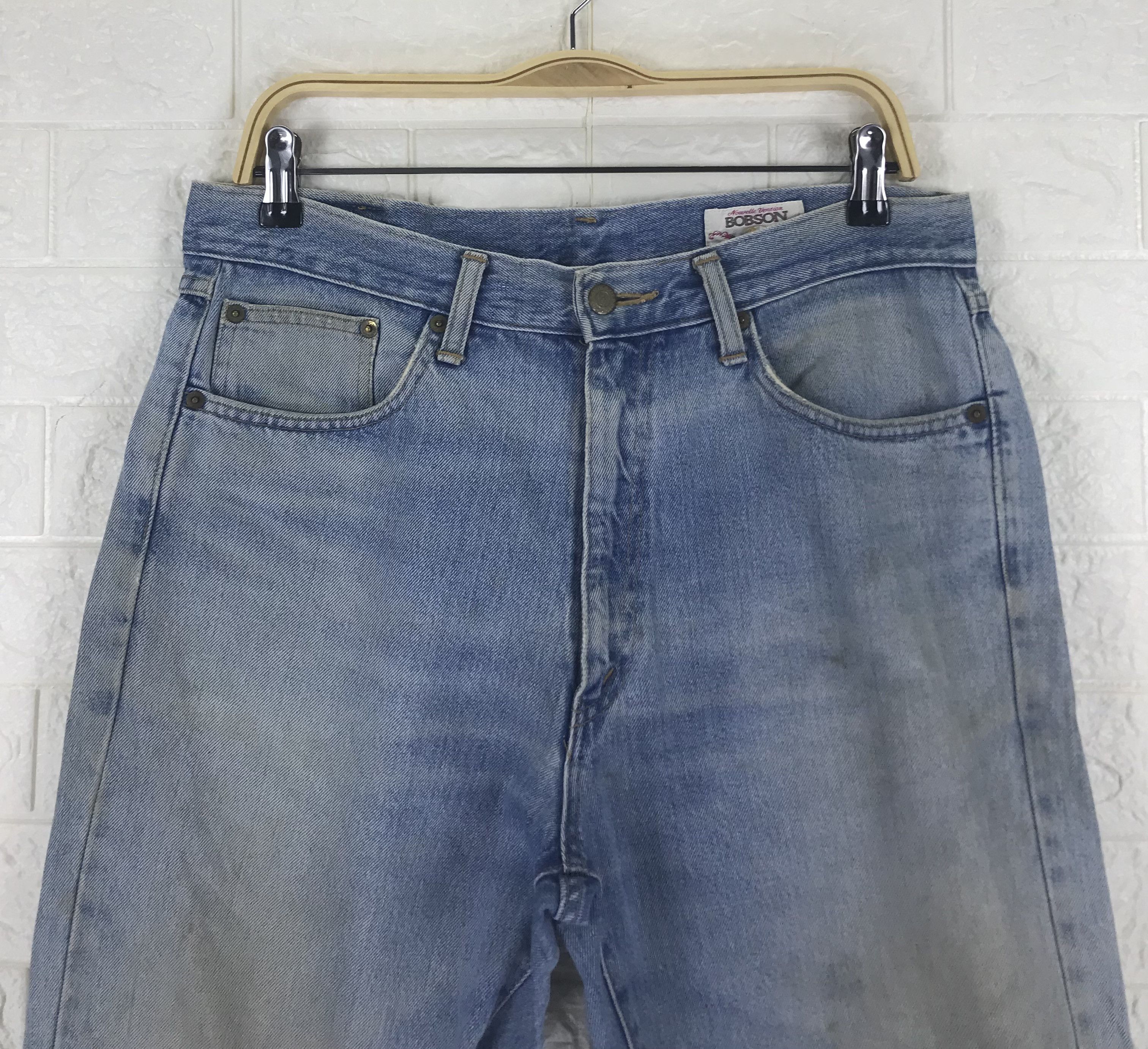 Vintage Vintage Bobson Light Wash Distressed Jeans Size US 34 / EU 50 - 2 Thumbnail