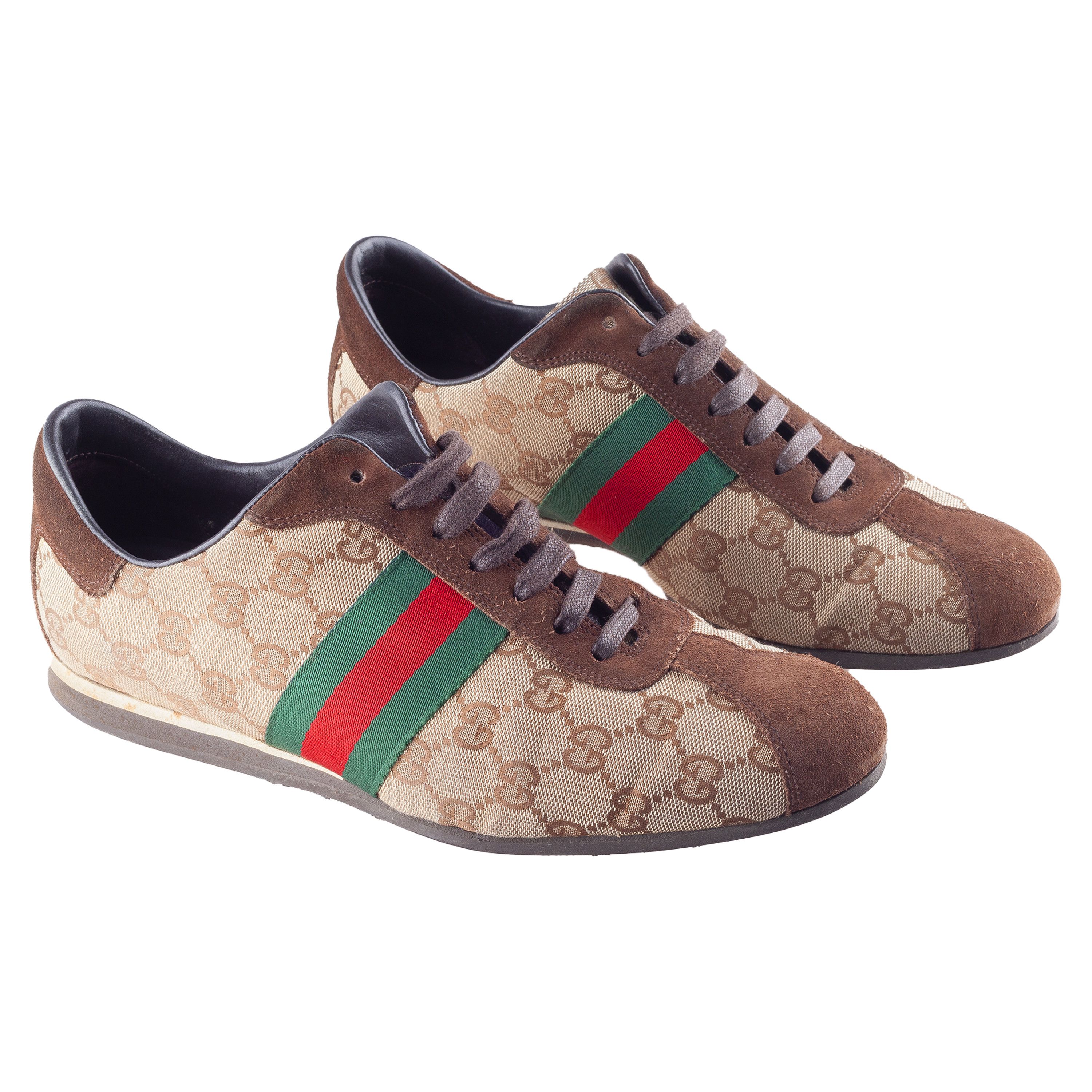 Gucci Vintage Gucci Monogram Brown Sneakers (39 EU) Size US 6 / EU 39 - 1 Thumbnail