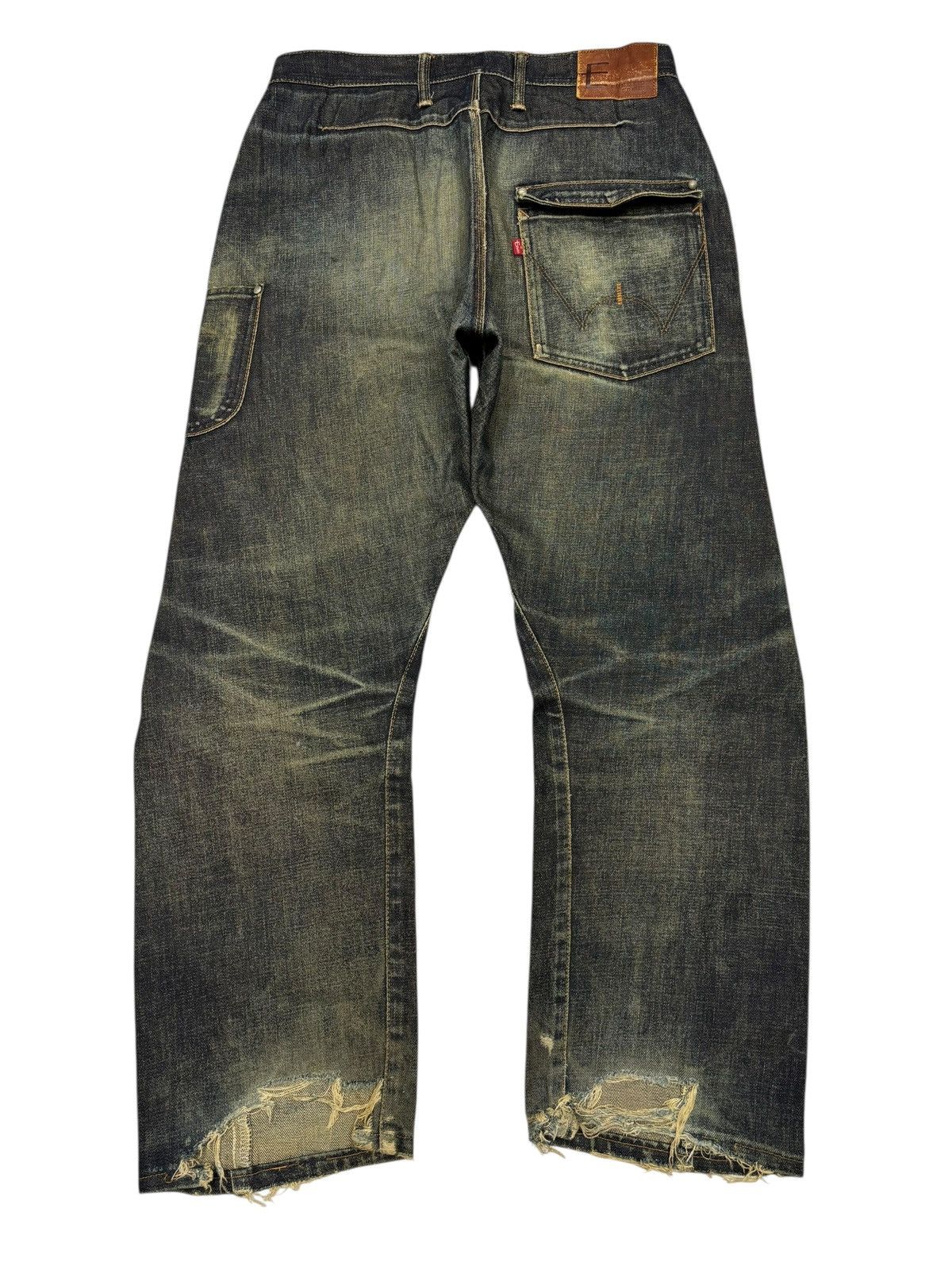 Undercover Rusty Edwin Function Baggy Jeans Mud Wash Denim Loose Size US 31 - 8 Thumbnail