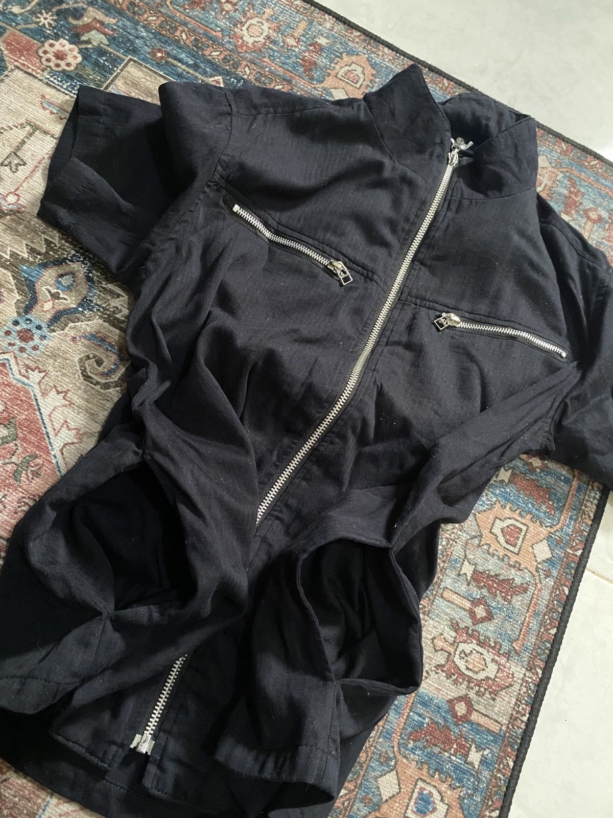 Semantic design Double Layer Zipper Shirt
