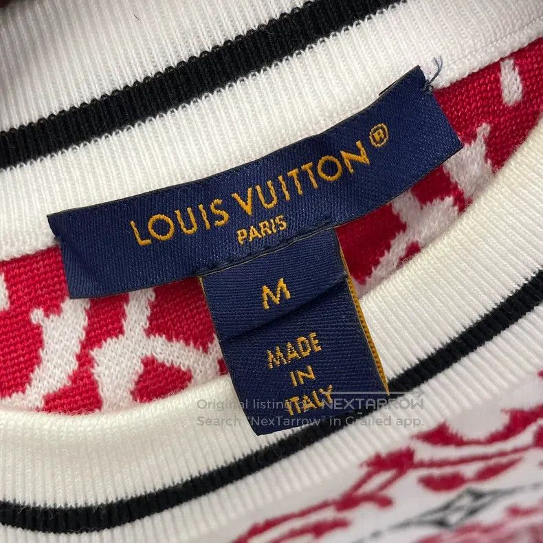 Louis Vuitton Louis Vuitton Knitwear with full-print aged logo in red sw Size M / US 6-8 / IT 42-44 - 5 Thumbnail