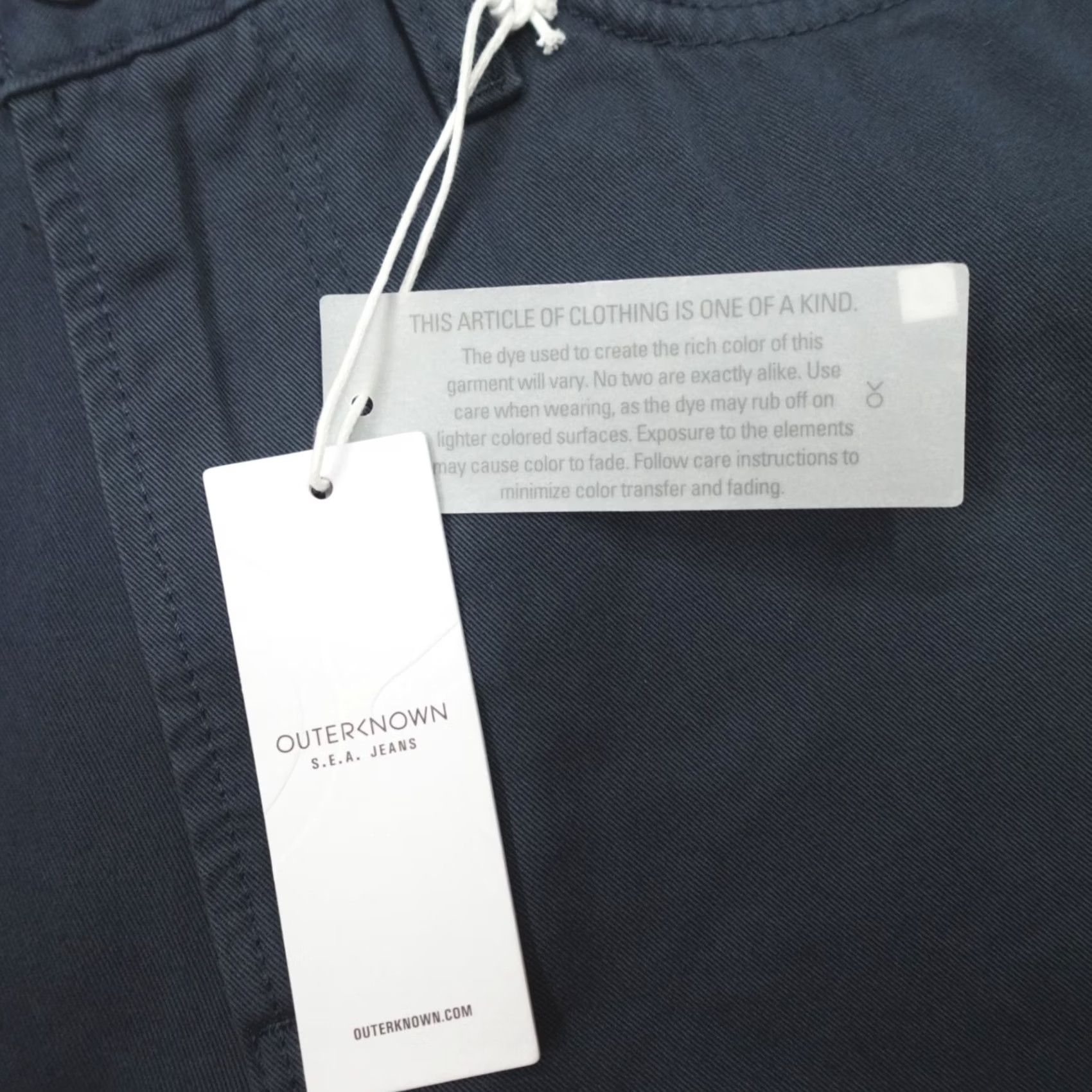 Outerknown Outerknown Slim Fit Roamer Chino Pant Men's Size 28 100% Organic Cotton MRN Blue, Slim, Chino, Pants, Regular, Casual, Workwear, Logo, Blue, 31 Inseam Size US 28 / EU 44 - 2 Thumbnail