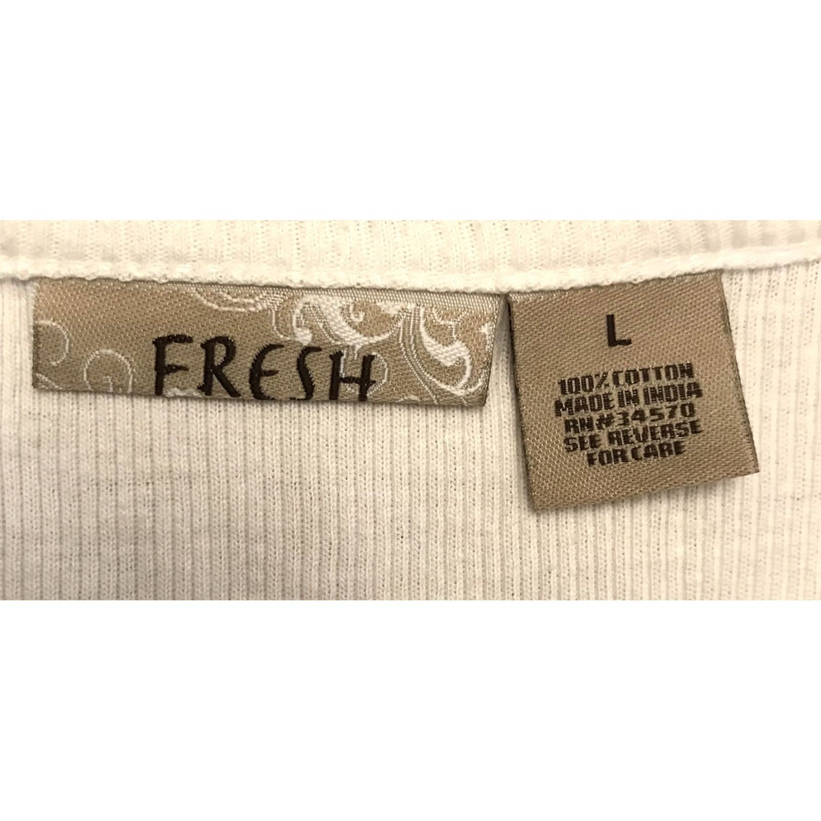 Vintage Fresh Tank Top White L Ladies Sleeveless Round Neck Beaded Button 100% Cotton Basic Size L / US 10 / IT 46 - 3 Thumbnail