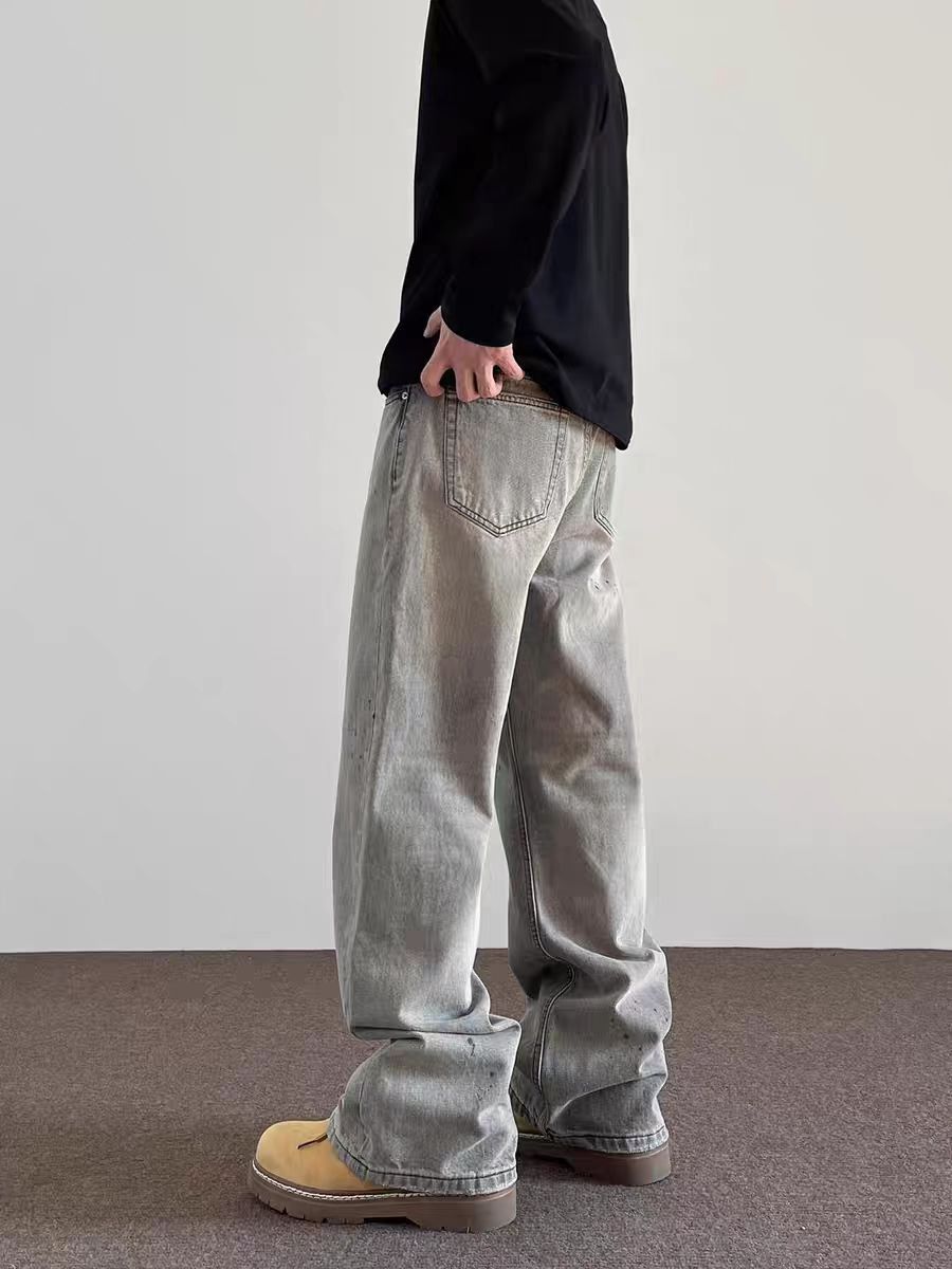 Japanese Brand × Jean Vintage washed and inked smoky grey baggy micro flare jeans Size US 30 / EU 46 - 2 Thumbnail