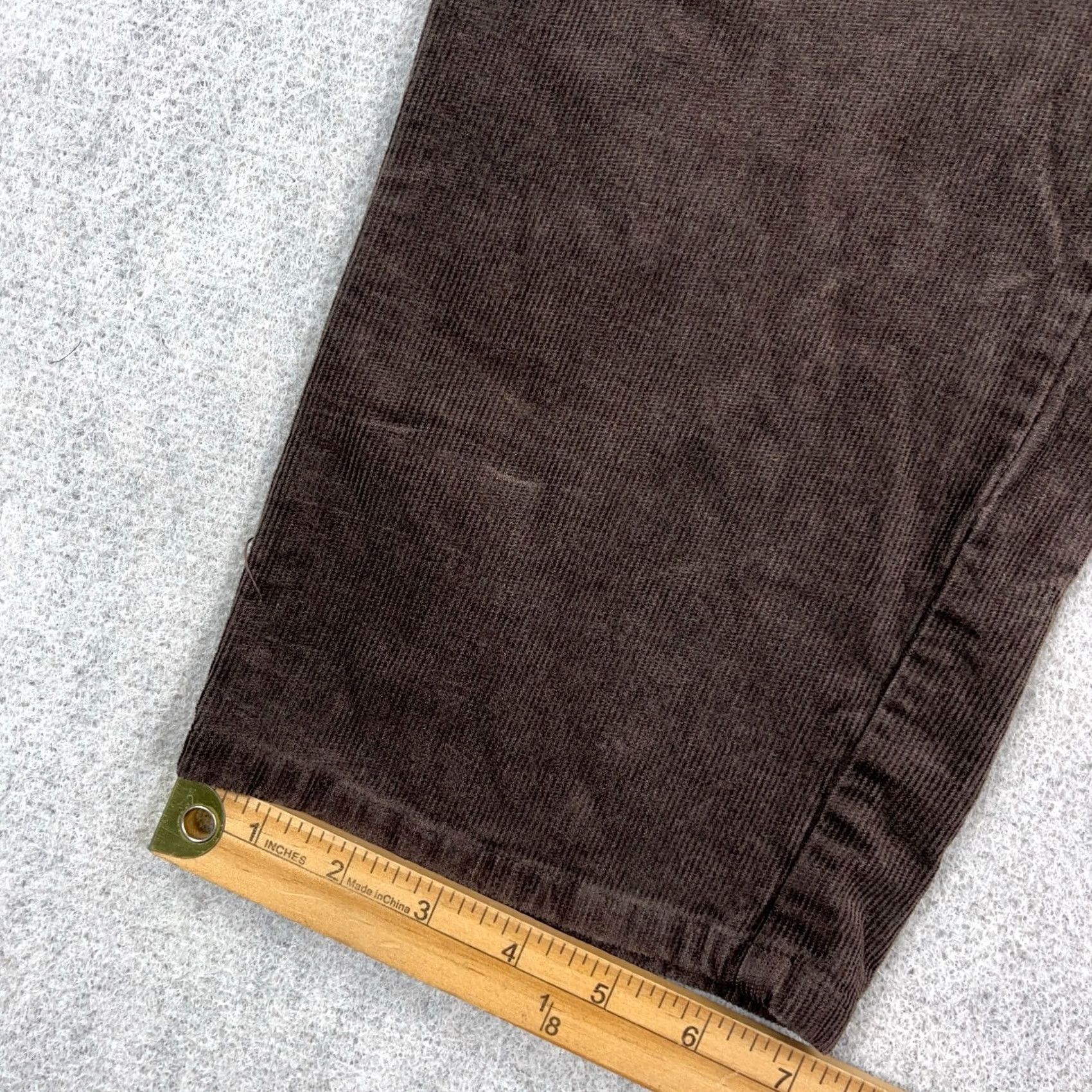 Peter Millar Peter Millar Corduroy Pants Men 33x28 Dark Brown Chino Dress Utility Chocolate Charcoal Brown Cotton Straight Flat Front 5-Pocket Regular Size US 33 - 4 Thumbnail