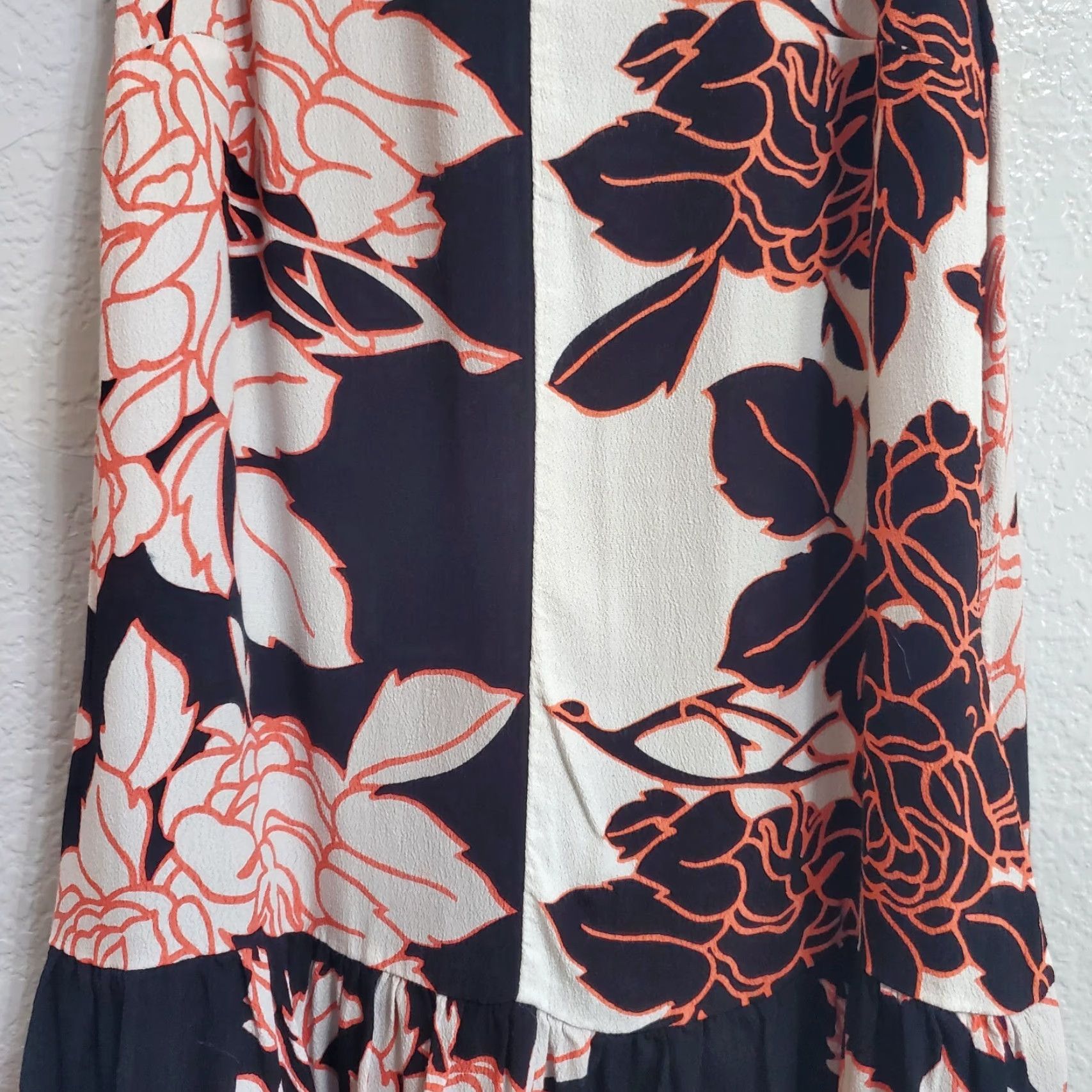 Anthropologie Anthropologie Maeve Photoflora Dress Womens 2 Black White Floral Drop Waist Size XS / US 0-2 / IT 36-38 - 4 Thumbnail