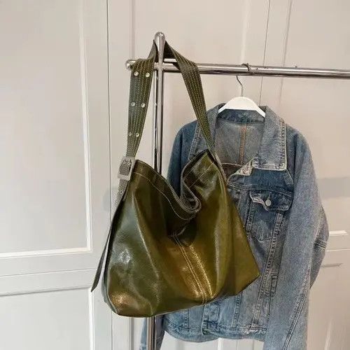 Japanese Brand Versatile green soft leather PU leather bag Size ONE SIZE - 4 Thumbnail