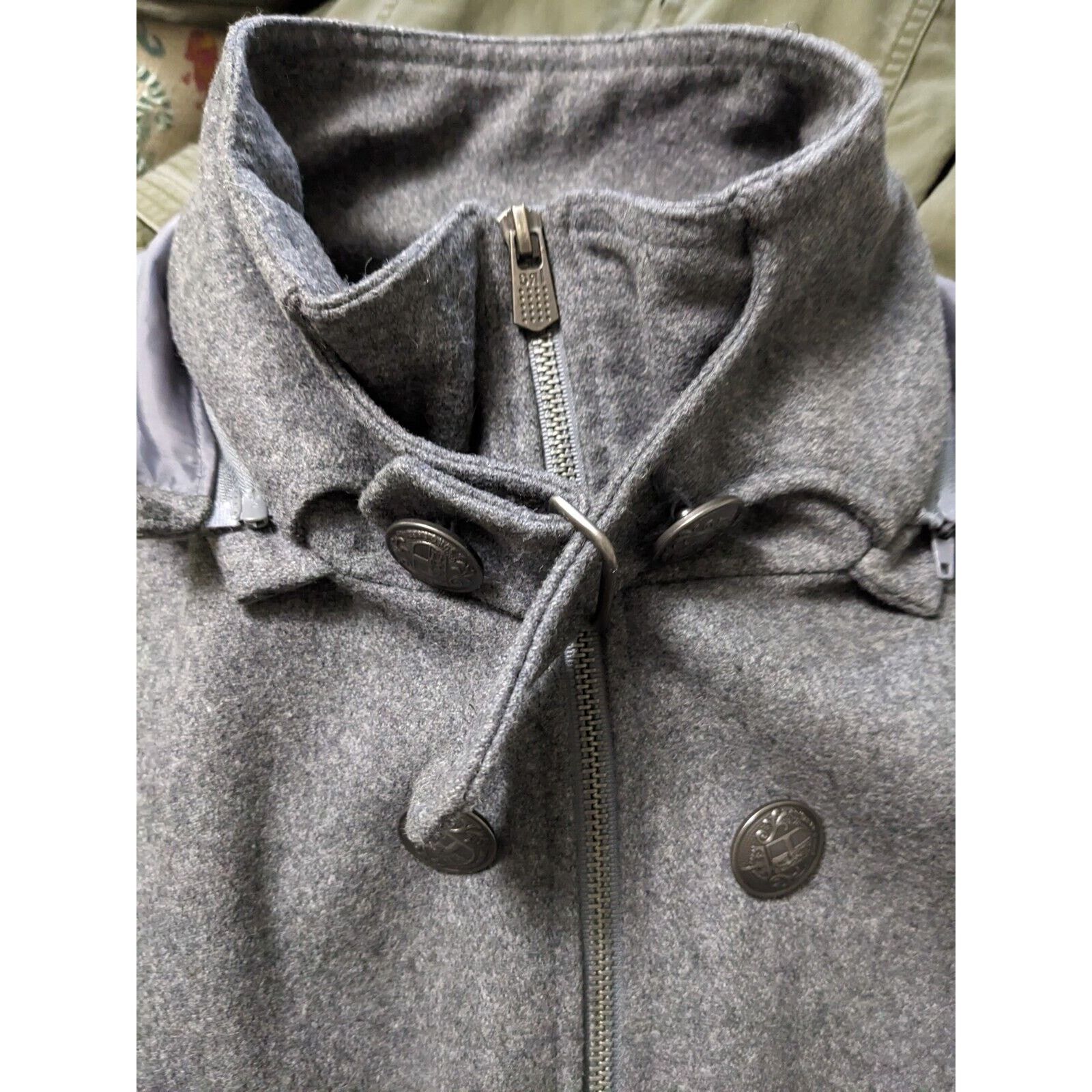 Other Soho Babe Peplum Coat/Jacket Grey Wool Blend Hood Juniors Size M / US 6-8 / IT 42-44 - 12 Thumbnail