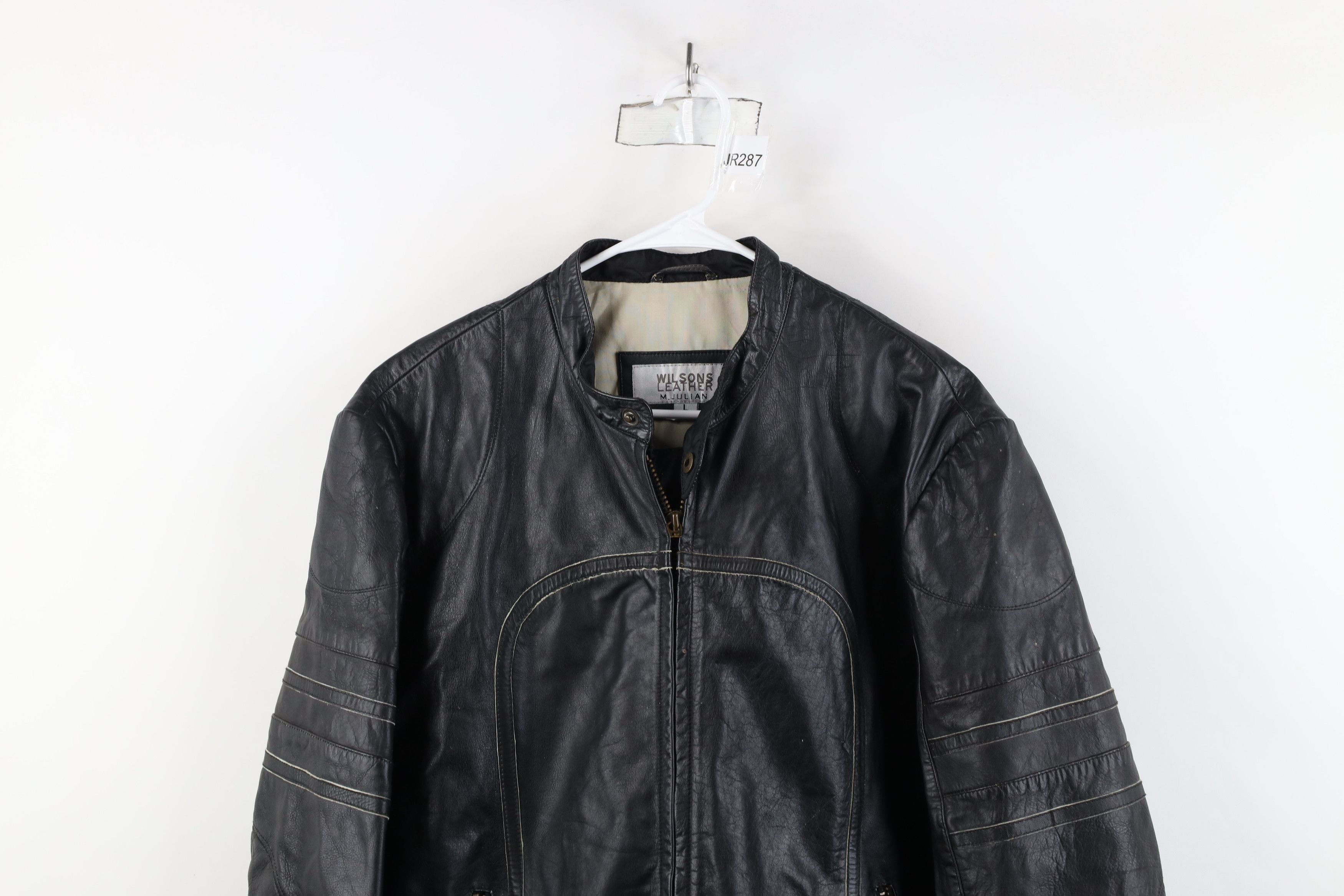Vintage Vintage 90s Streetwear Leather Cafe Racer Bomber Jacket Size US L / EU 52-54 / 3 - 2 Thumbnail