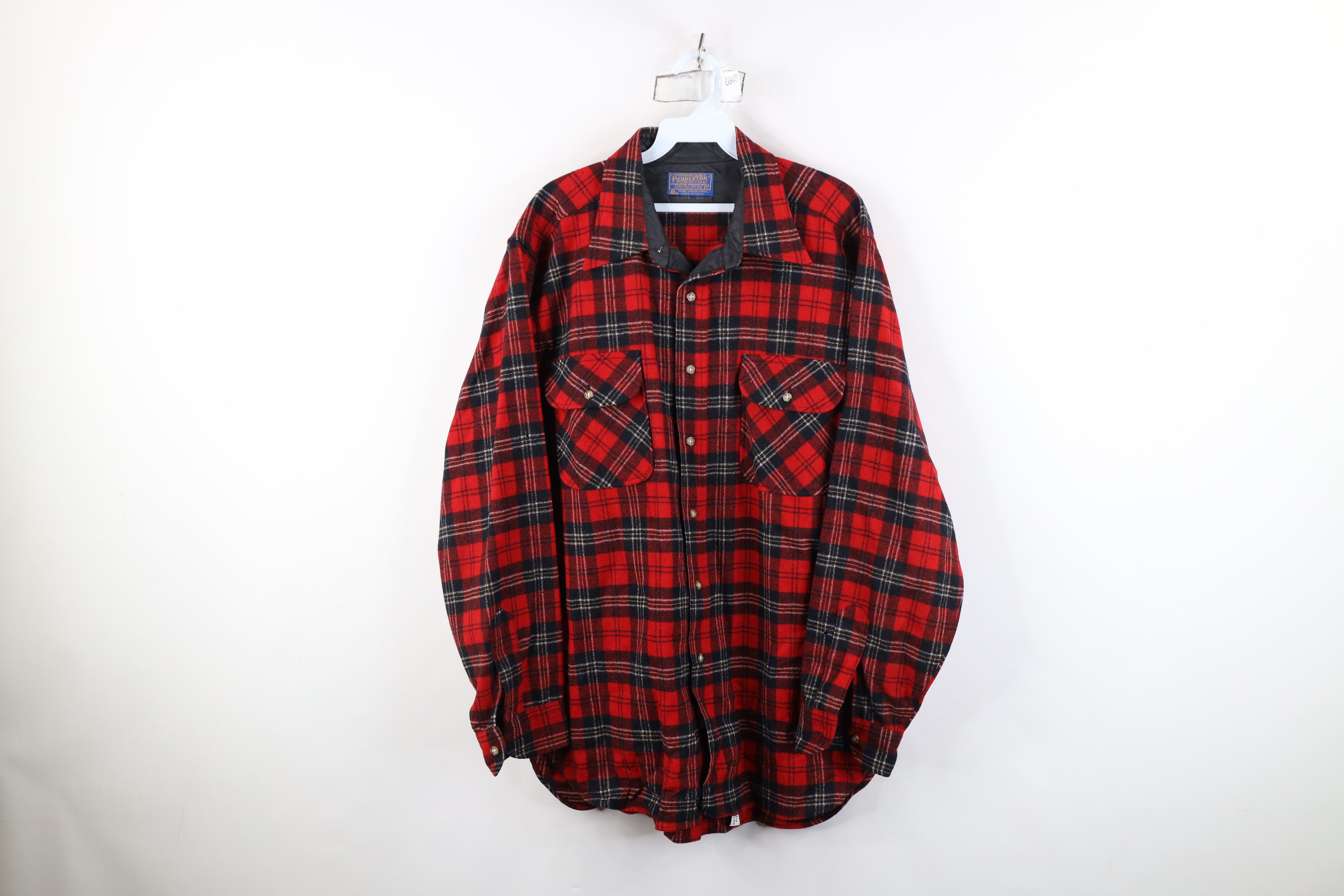 Pendleton Vintage 70s Pendleton Virgin Board Button Shirt Plaid USA Size US L / EU 52-54 / 3 - 1 Thumbnail