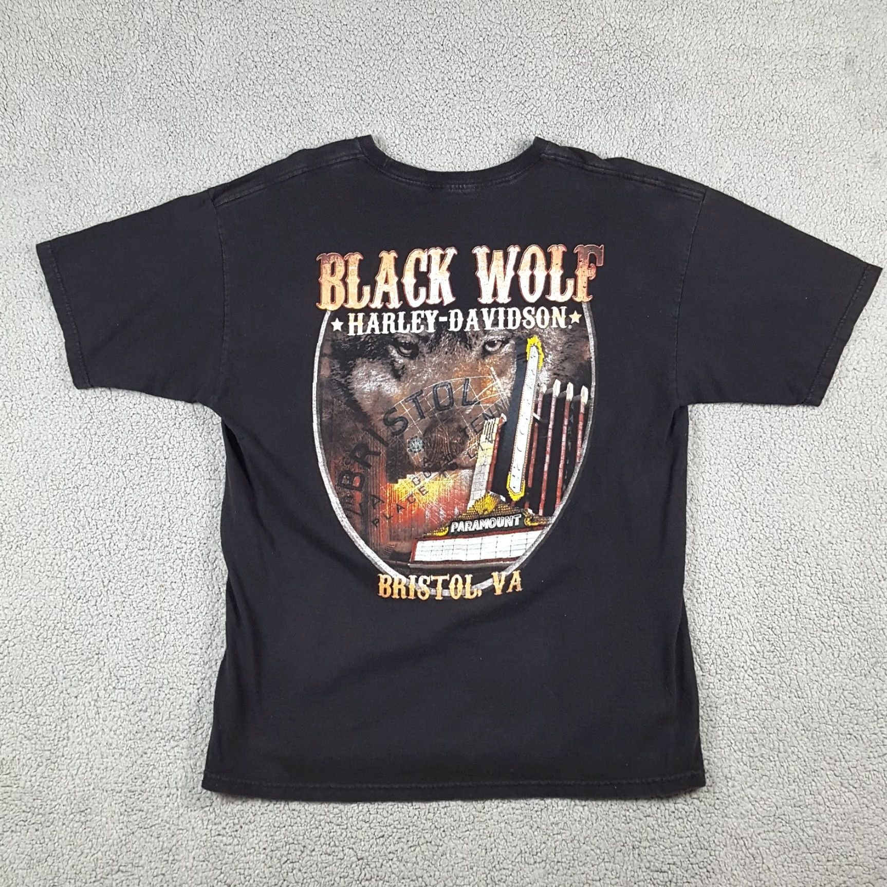 Harley Davidson VINTAGE Harley-Davidson T-Shirt Motorcycle Faded USA Map Men's XL Black Patriotic Biker 00s 90s Vintage Grunge Logo Embroidered Mens T-Shirt Size US XL / EU 56 / 4 - 6 Thumbnail