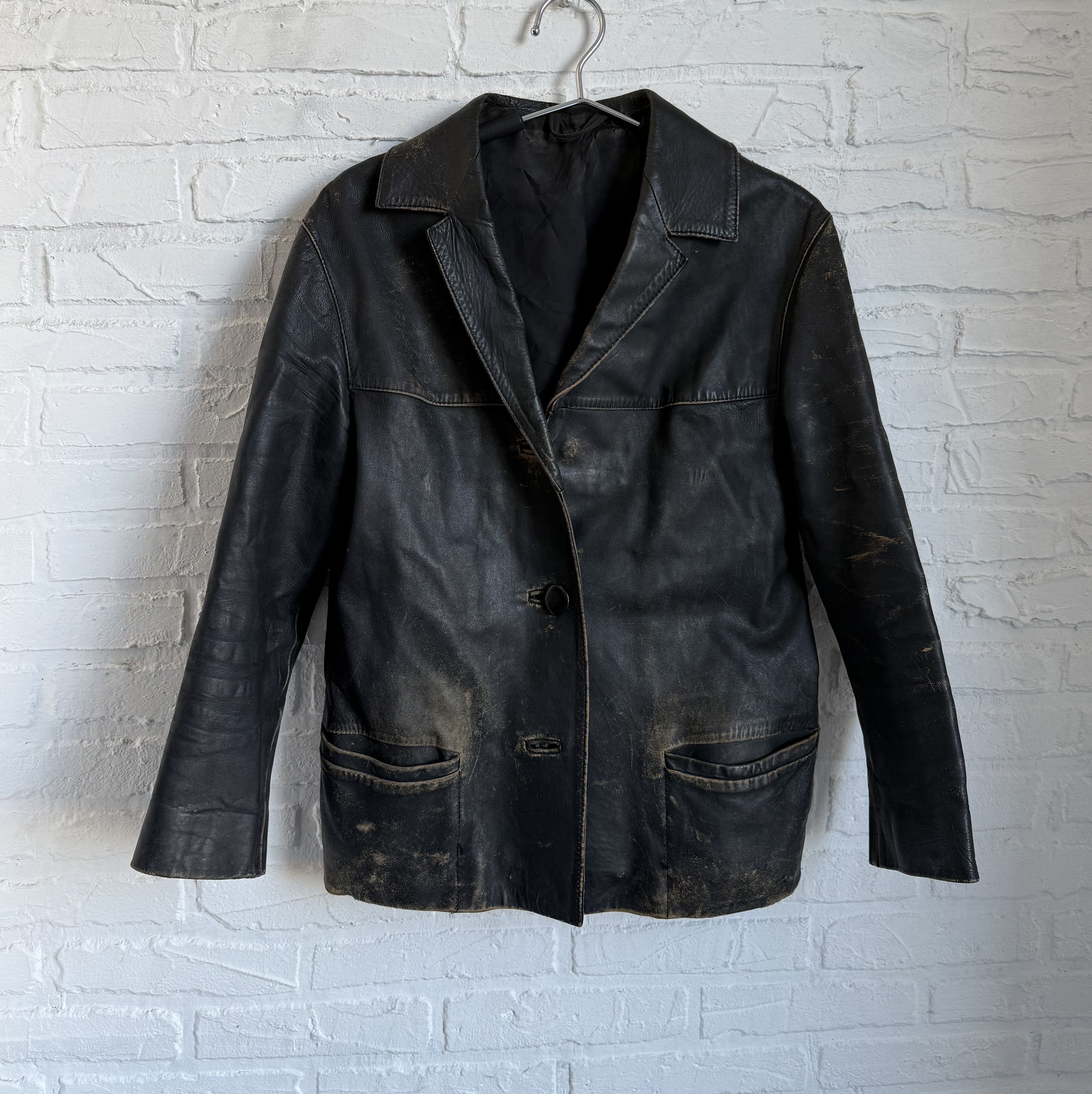 Other Vintage 60s 70s Cabretta Skins Distressed leather jacket Size US S / EU 44-46 / 1 - 1 Thumbnail