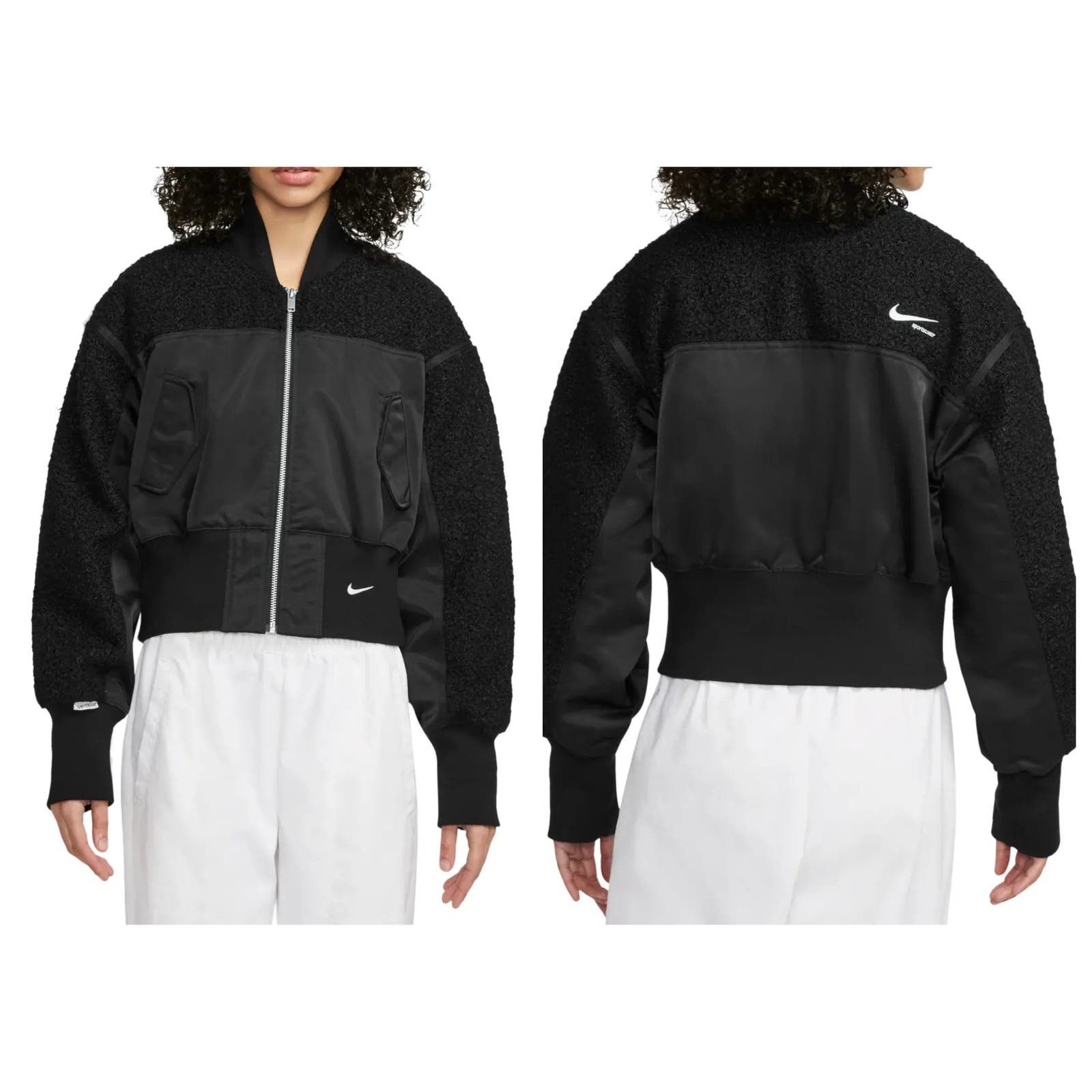 image of Nike Sportswear Collection High Pile Fleece Jacket (S) in Black, Women's (Size Small)