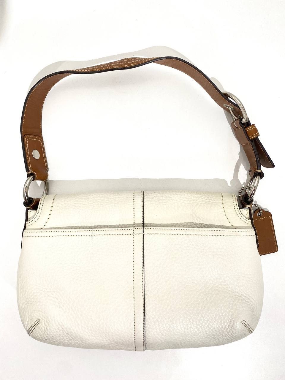 Coach Coach SOHO Saddle White Leather Shoulder Hand Bag Size ONE SIZE - 3 Thumbnail