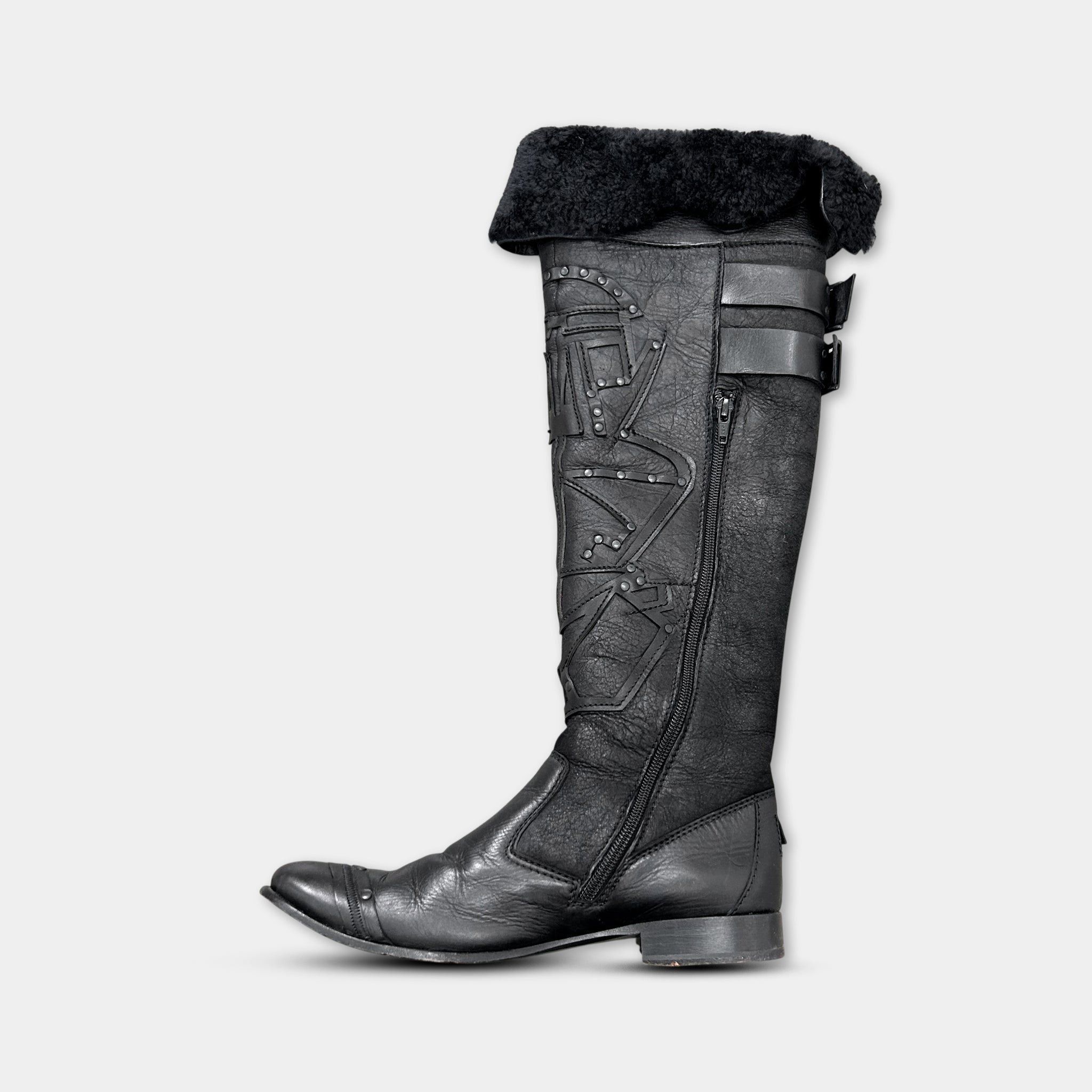 Marithe + Francois Girbaud Marithé + François Girbaud Archive Studded Leather Shearling Size US 6.5 / IT 36.5 - 3 Thumbnail