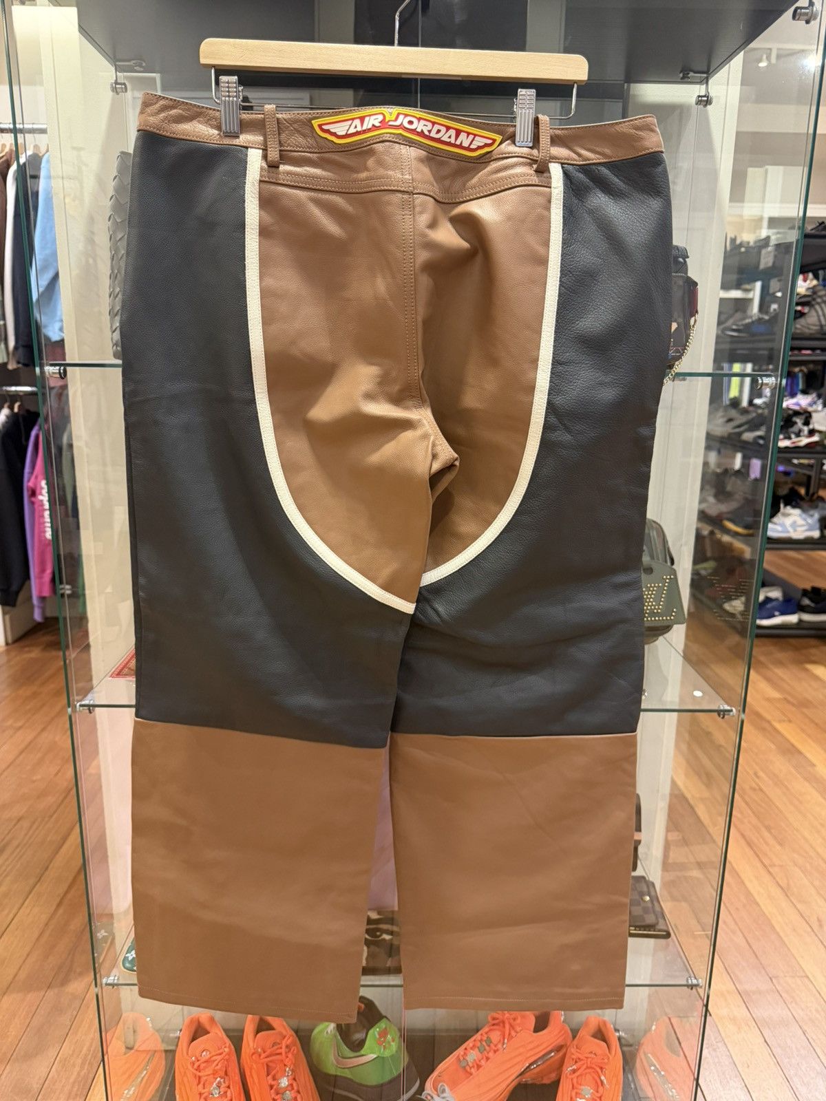 Jordan Brand × Travis Scott Jordan x Cactus Jack Leather Moto Pants - Brown Size US 38 / EU 54 - 2 Thumbnail